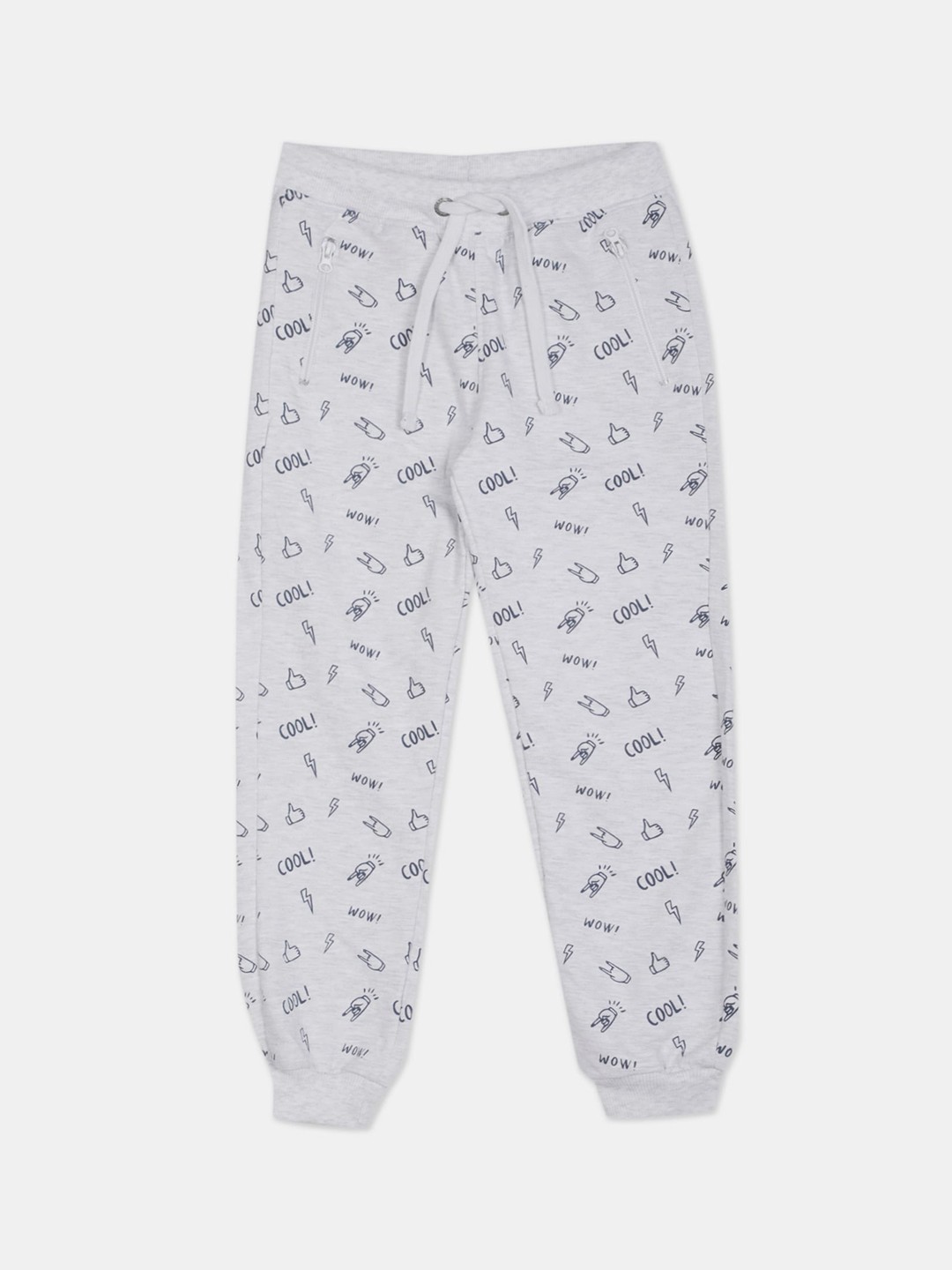 

Cherokee Boys Grey & Navy Blue Printed Joggers
