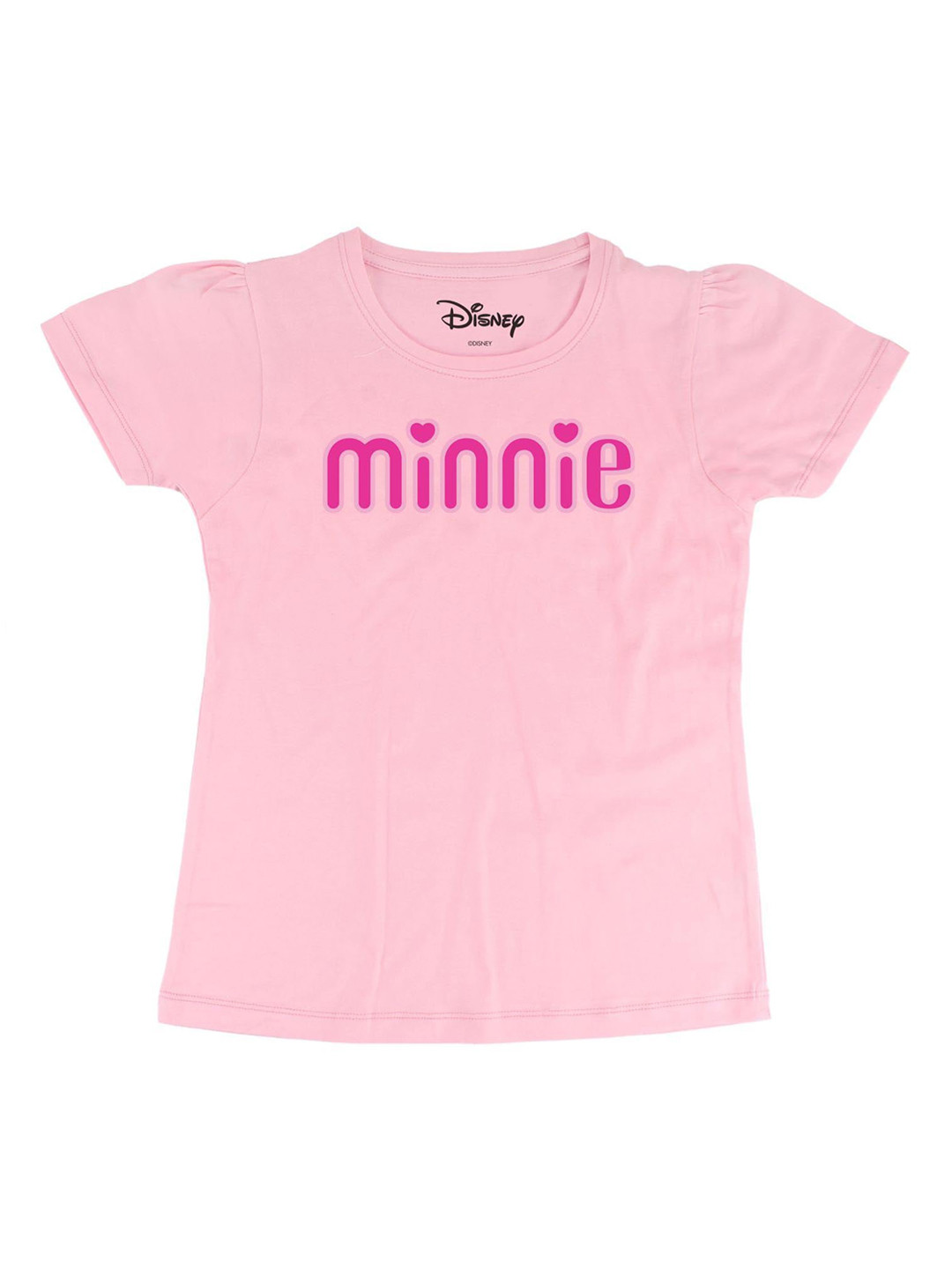 

Minnie Girls Pink Printed Round Neck T-shirt