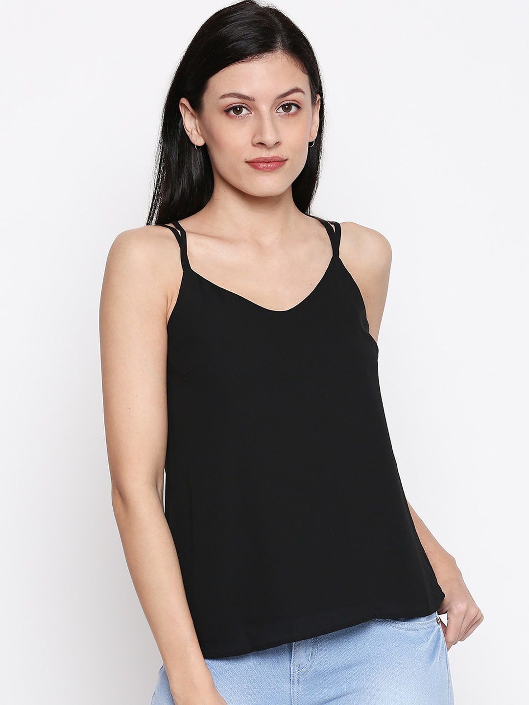 

People Black Styled Back Top