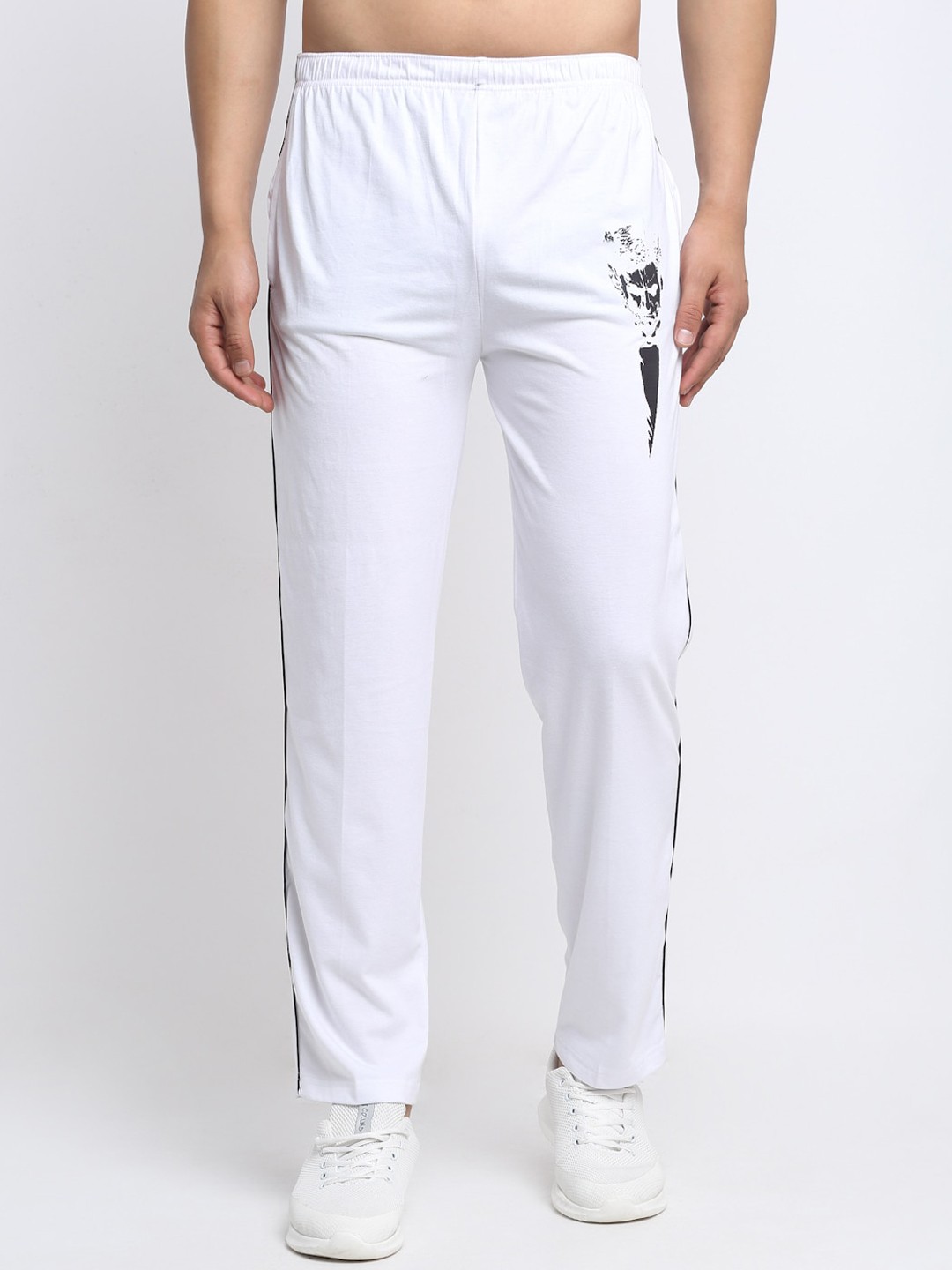 

VIMAL JONNEY Men White Solid Track Pants