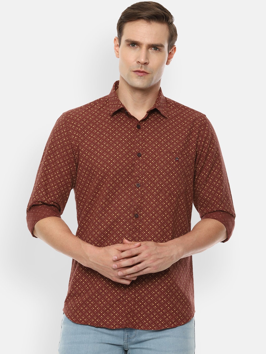 

Louis Philippe Sport Men Brown Slim Fit Printed Casual Shirt