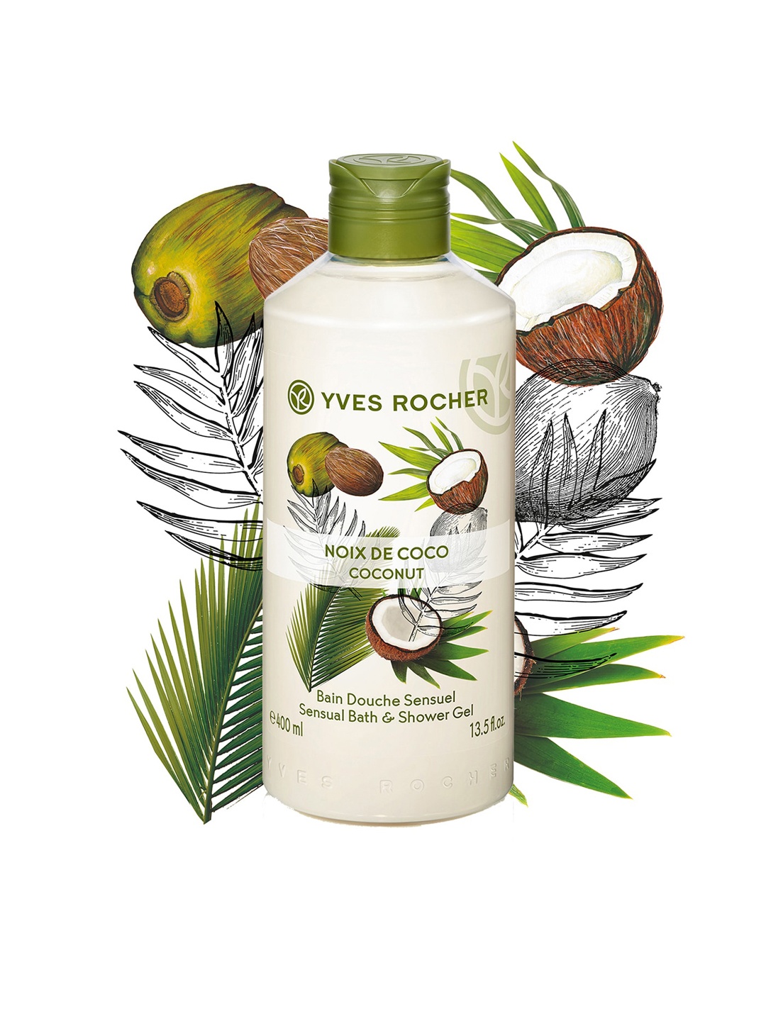 

YVES ROCHER Coconut Bath & Shower Gel 400 ml, White