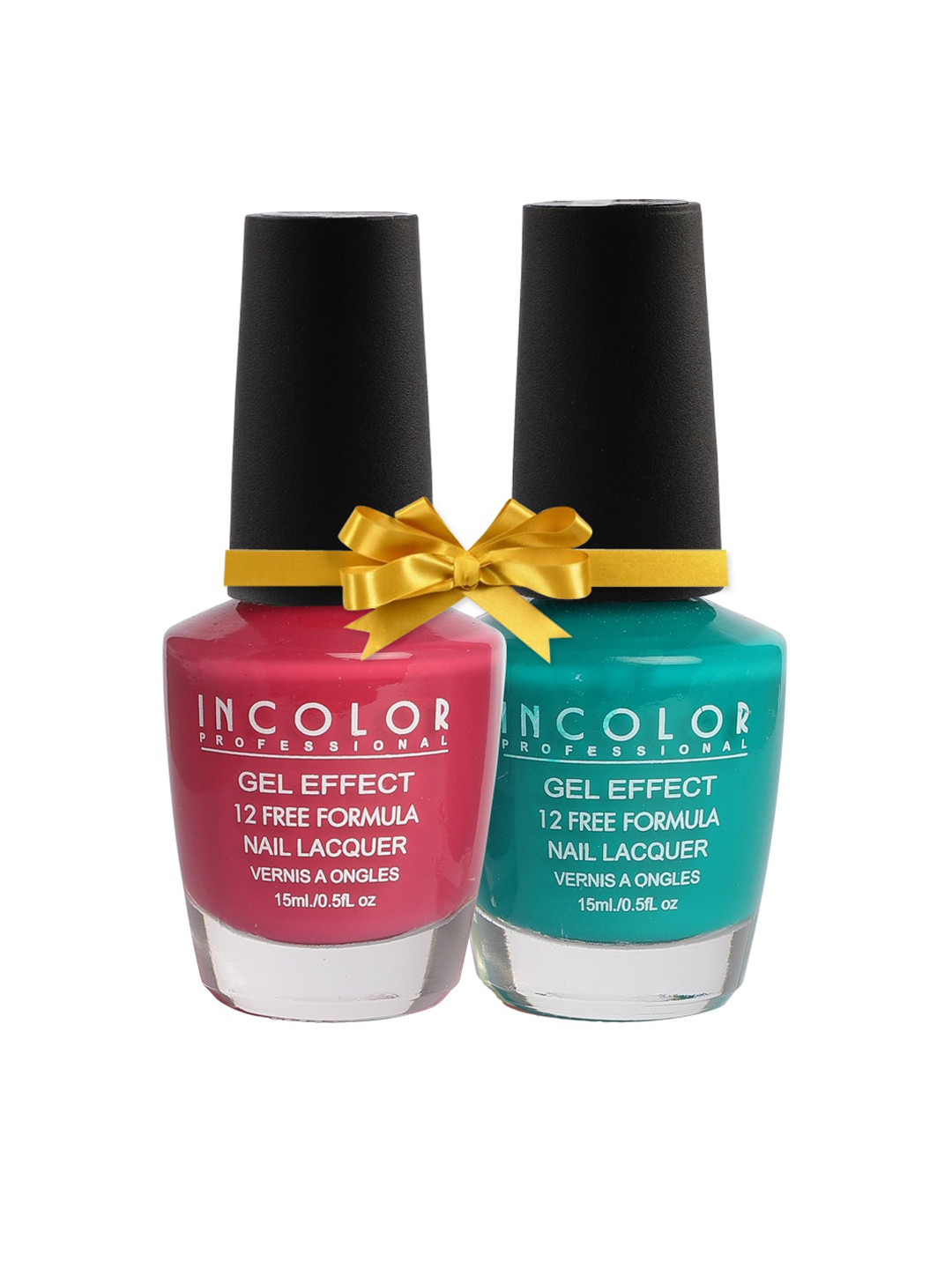 

INCOLOR Pack of 2 Gel Effect Matte Nail Enamel 30 ml, Pink