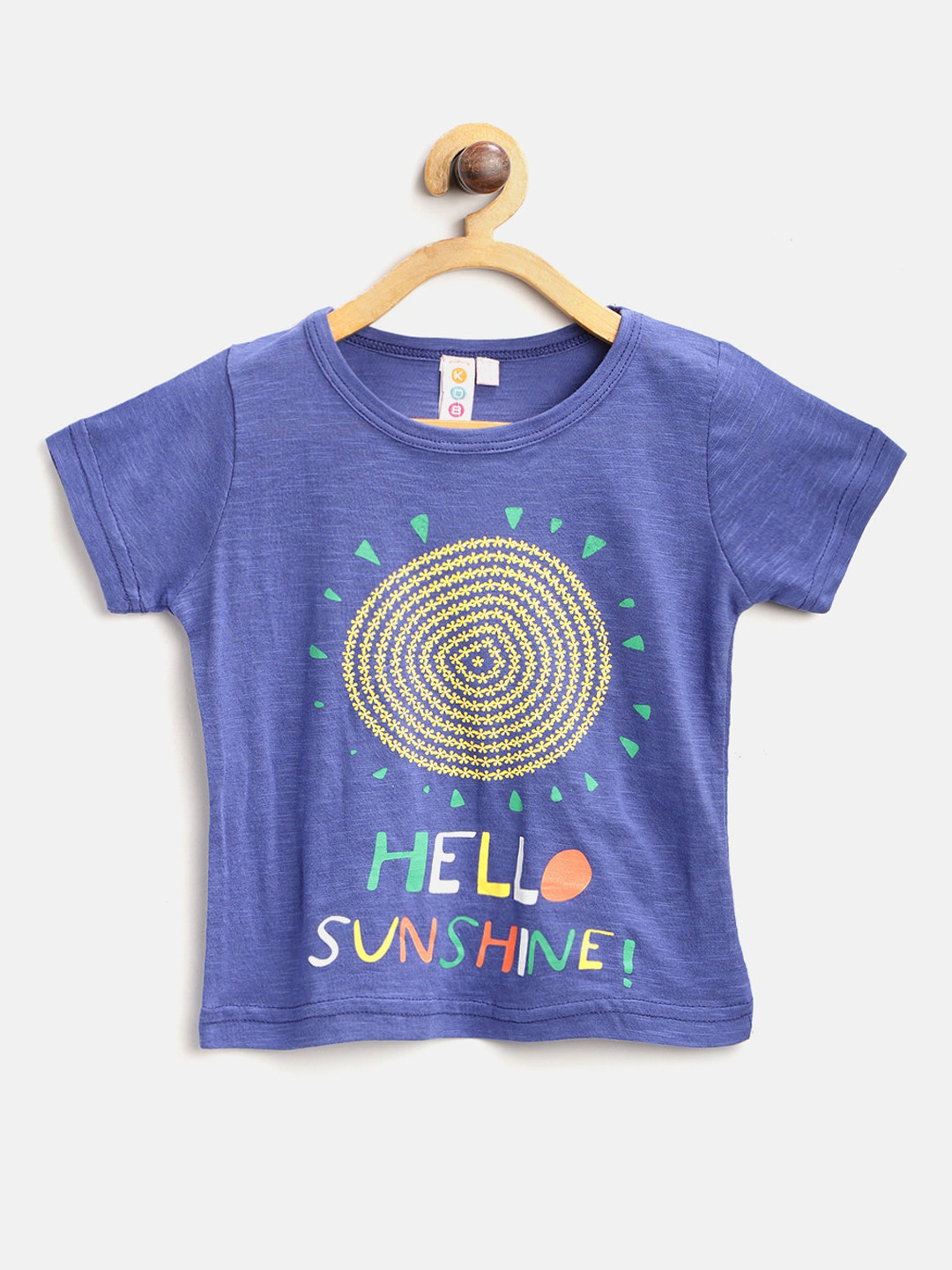 

Kids On Board Blue Printed Pure Cotton Regular Top