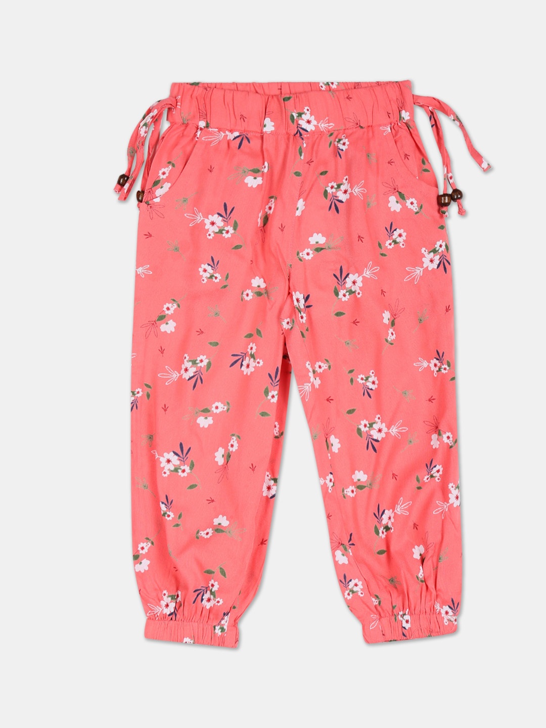 

Cherokee Girls Coral Pink & White Regular Fit Printed Joggers