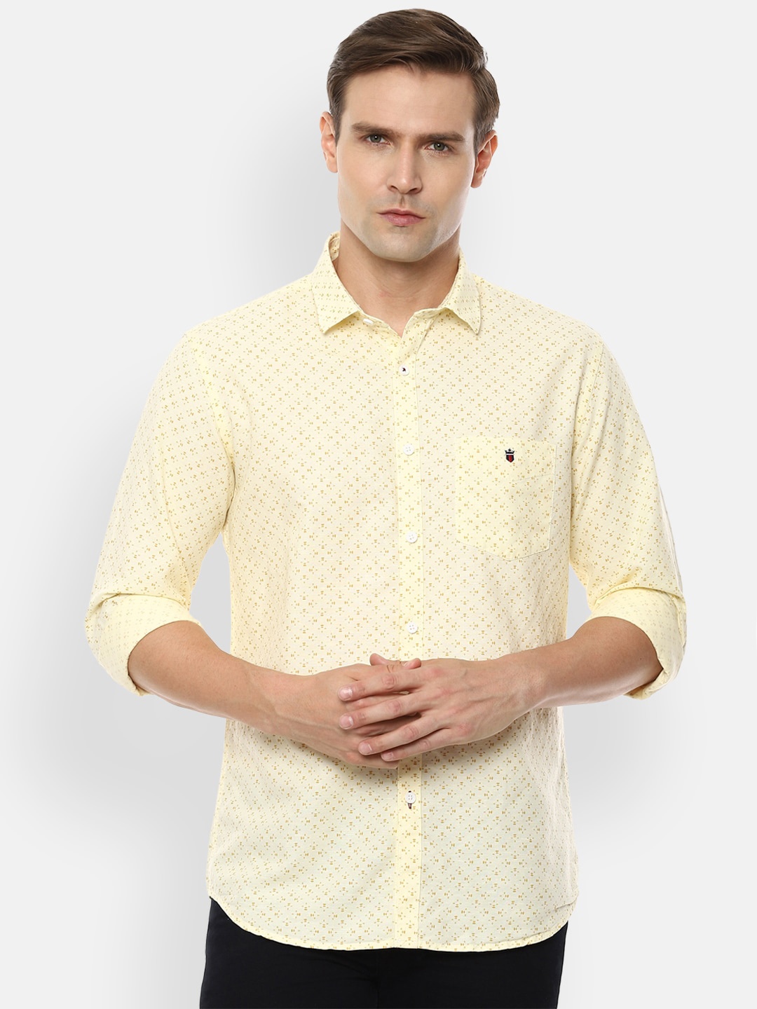 

Louis Philippe Sport Men Yellow Slim Fit Printed Casual Shirt