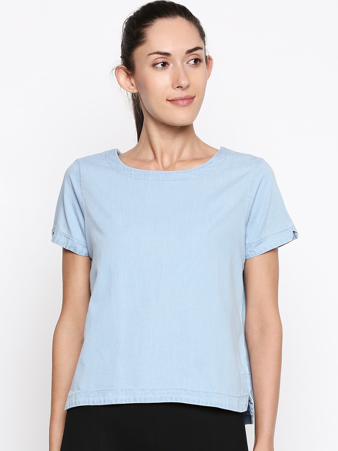 

People Blue Pure Cotton Regular Top