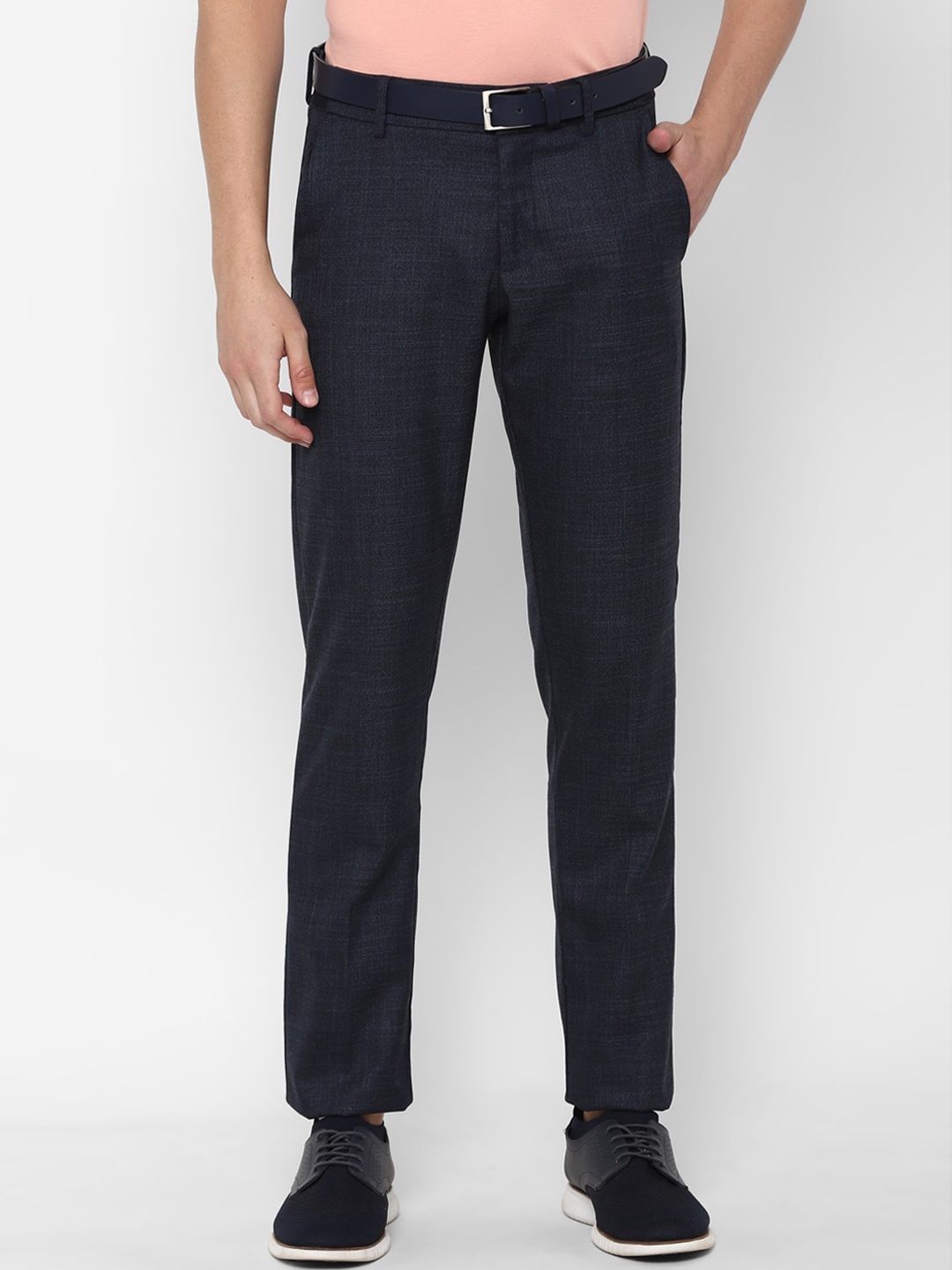 

Allen Solly Men Navy Blue Slim Fit Solid Regular Trousers