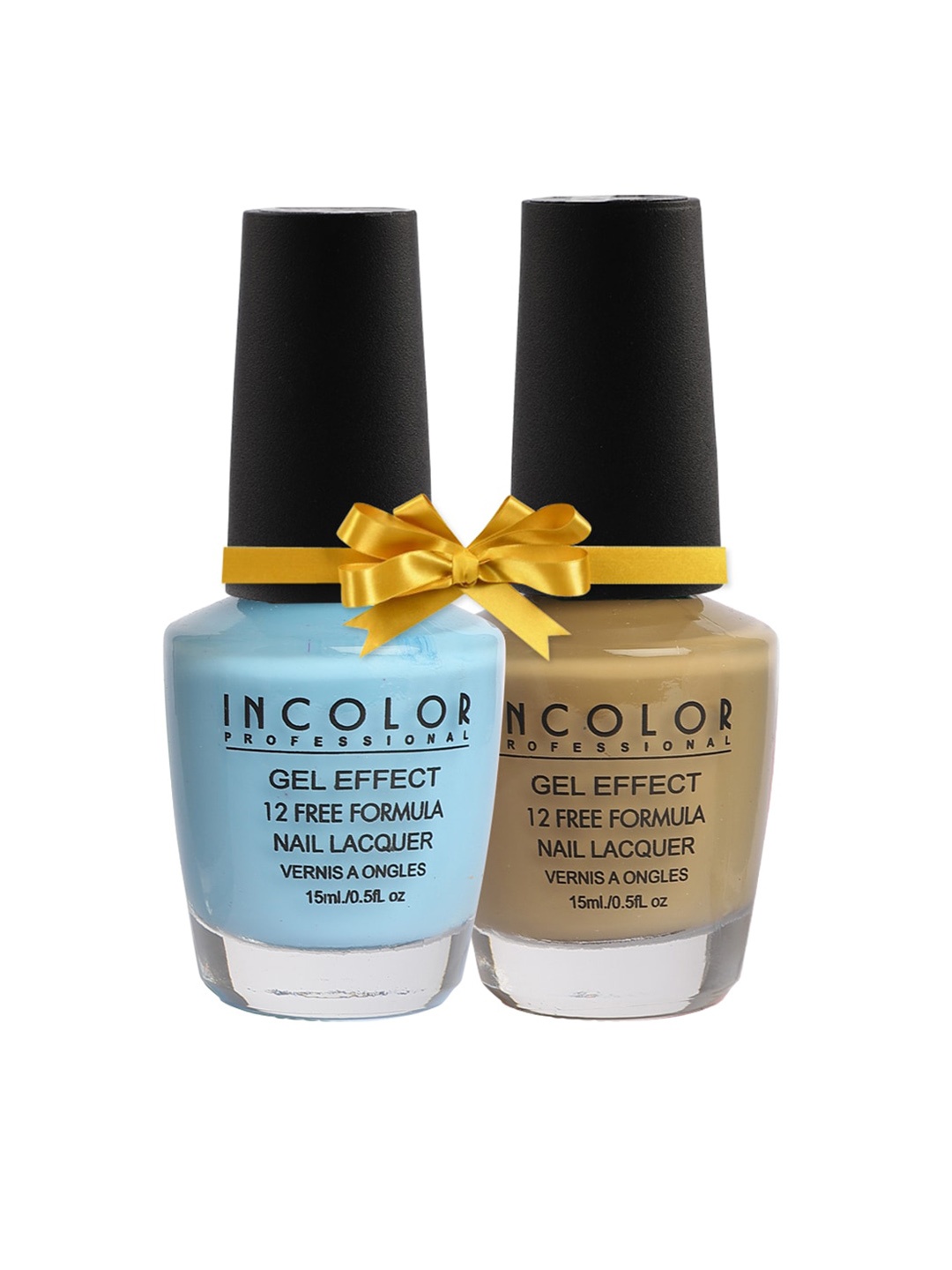 

INCOLOR Pack of 2 Gel Effect Matte Nail Enamel 30 ml, Blue