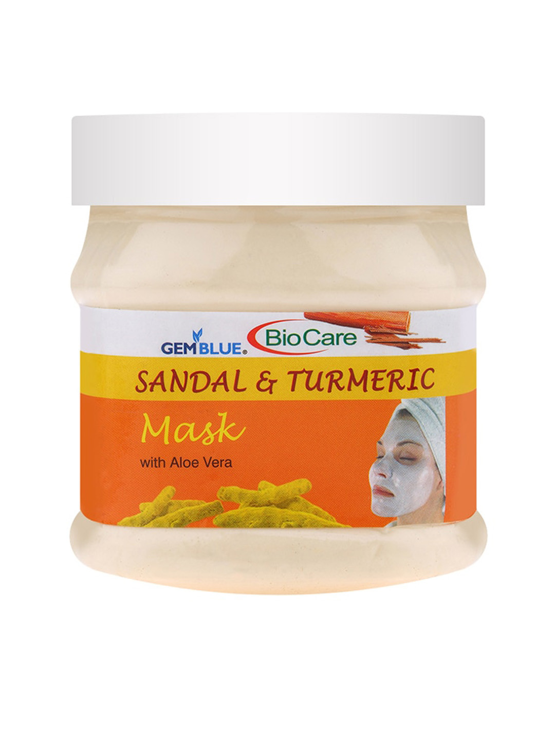 

GEMBLUE BioCare Sandal & Turmeric Mask - 500 ml, Cream
