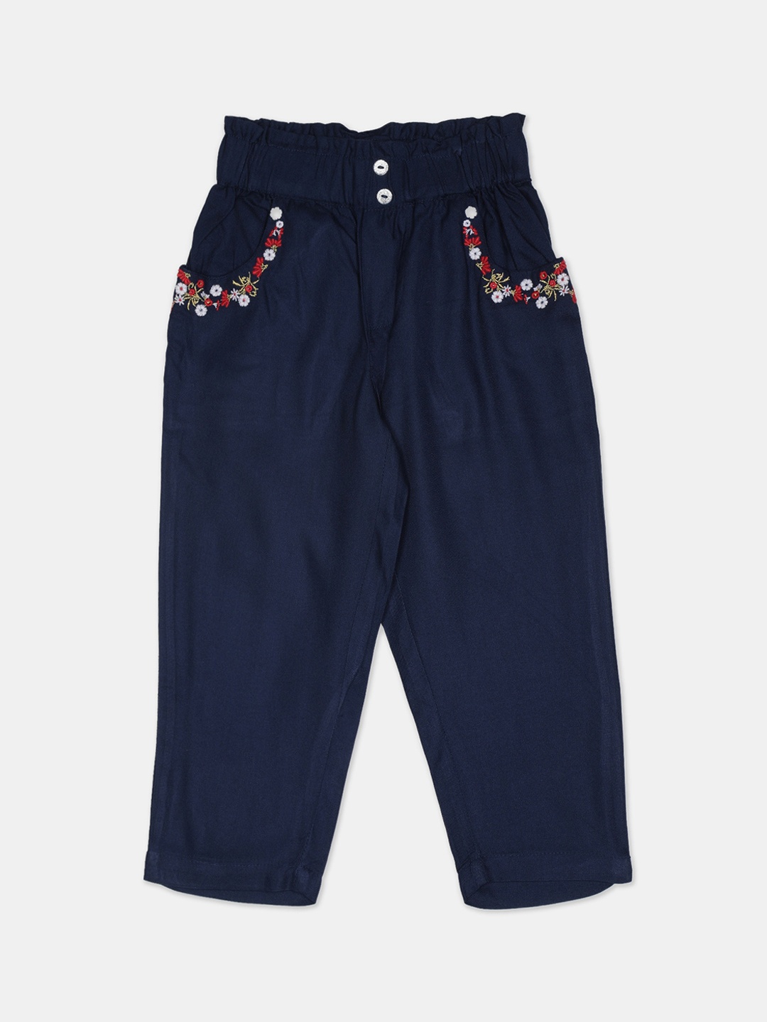

Cherokee Girls Navy Blue Regular Fit Solid Regular Trousers