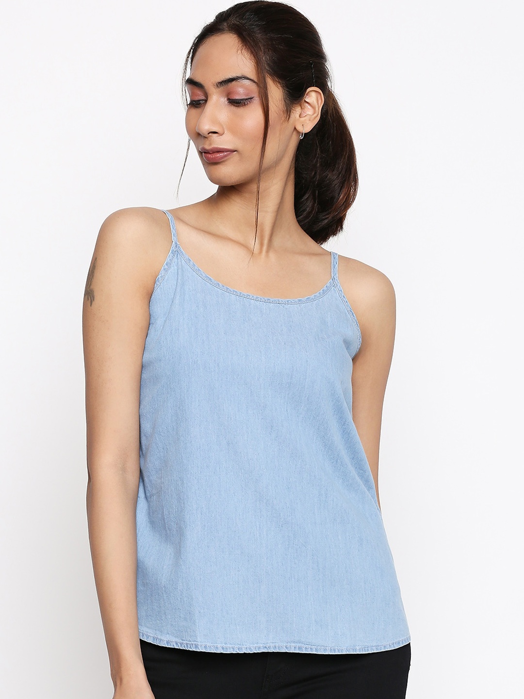 

People Blue Pure Cotton Regular Top