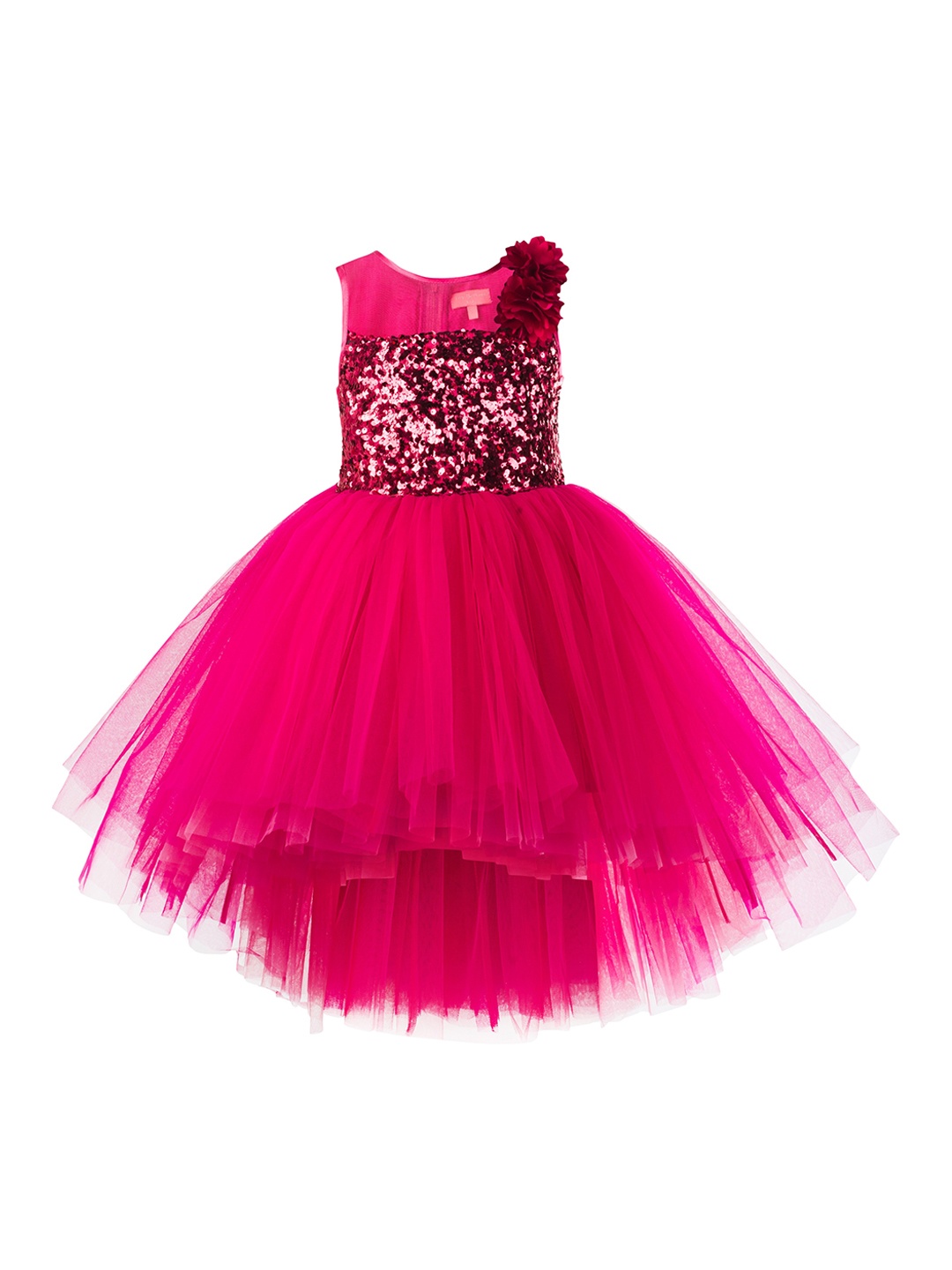 

Toy Balloon Girls Pink Sequinned Net Fit and Flared Dress