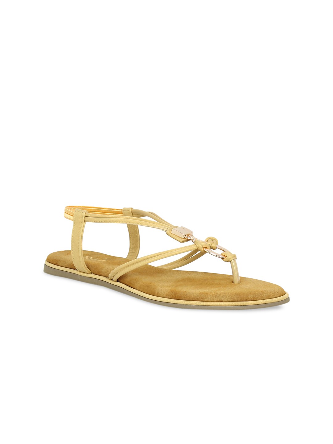 

Inc 5 Women Yellow Solid T-Strap Flats