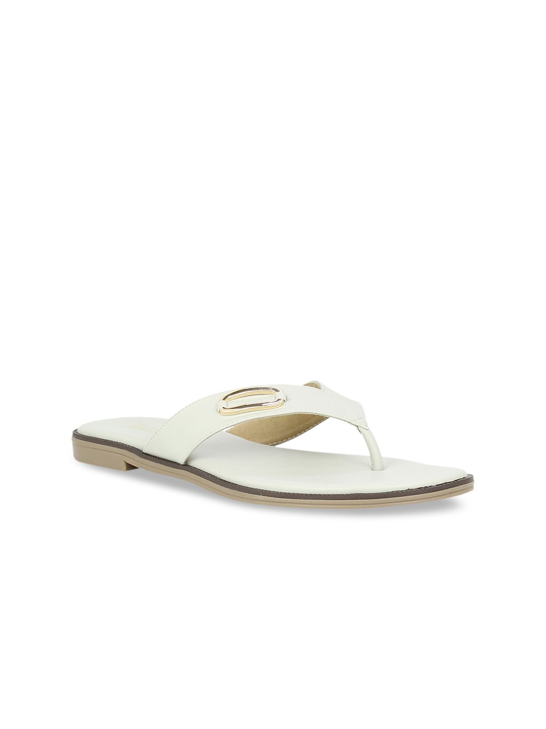 

Inc 5 Women Off-White Solid Open Toe Flats