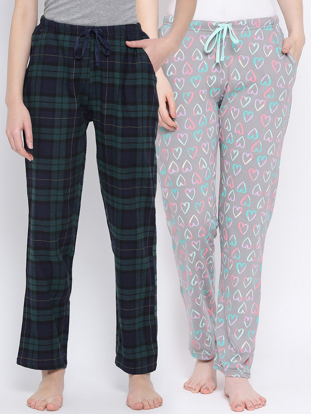 

Kanvin Women Pack of 2 Pure Cotton Lounge Pants, Grey