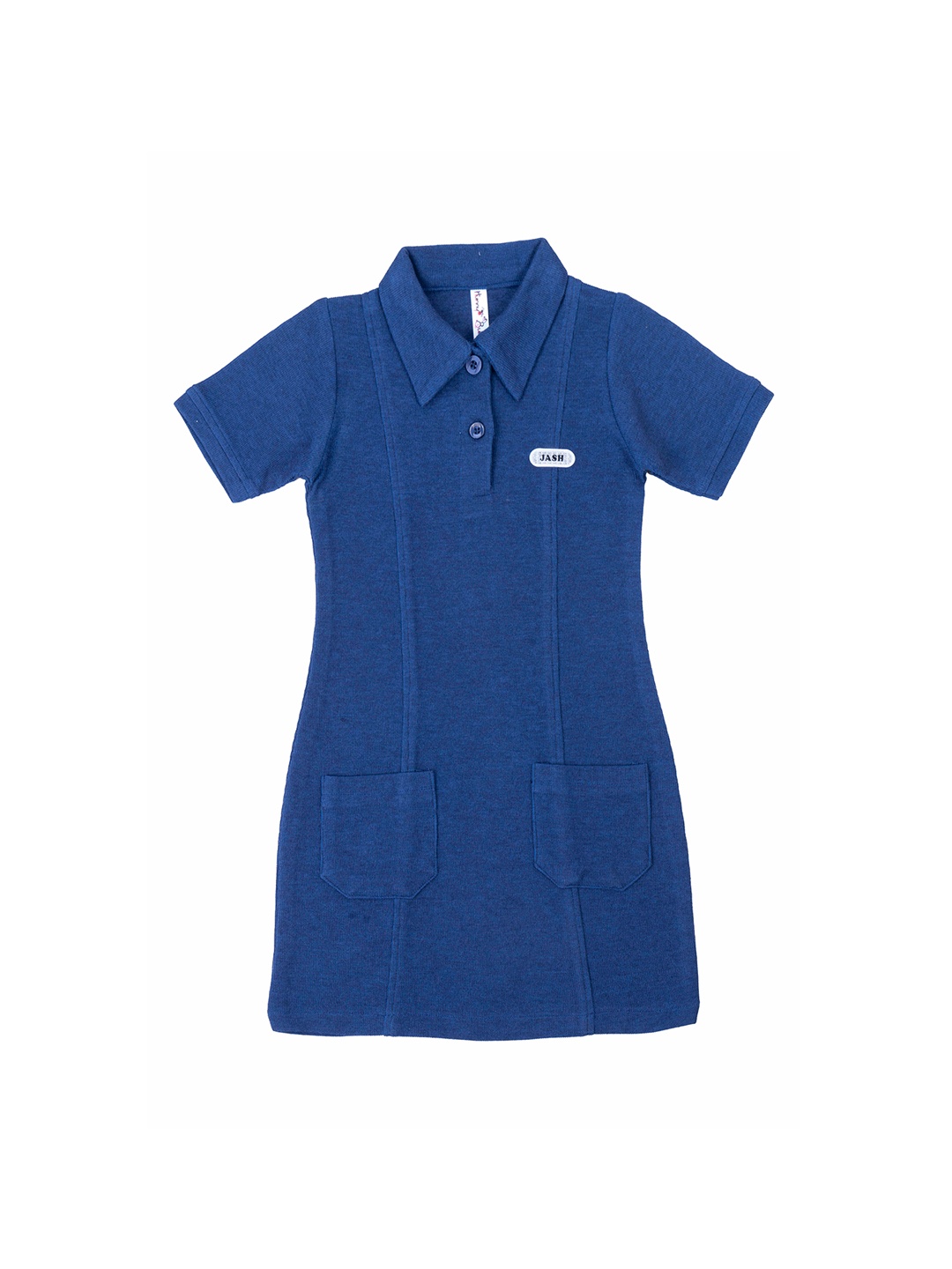 

Hunny Bunny Girls Navy Blue Cotton Solid T-shirt Dress