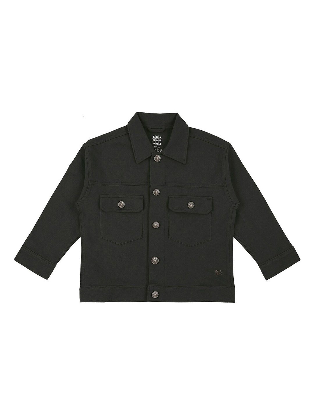 

Ed-a-Mamma Girls Black Solid Cotton Tailored Jacket