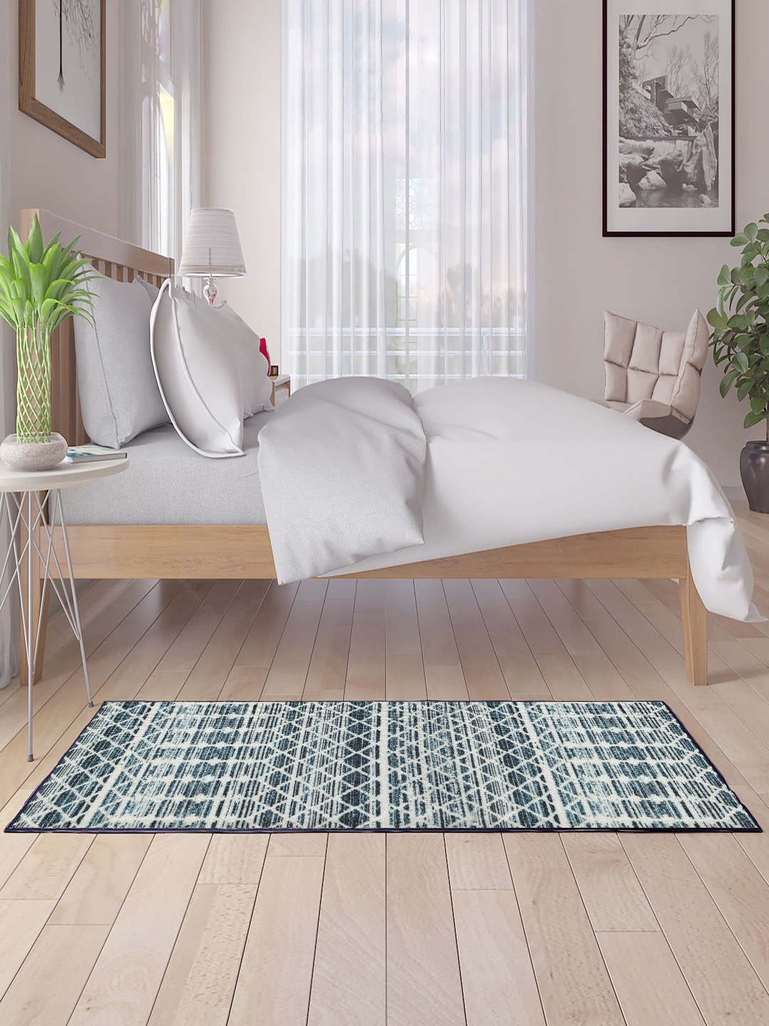 

Status Grey & Green Printed Rectangular Bed Runner