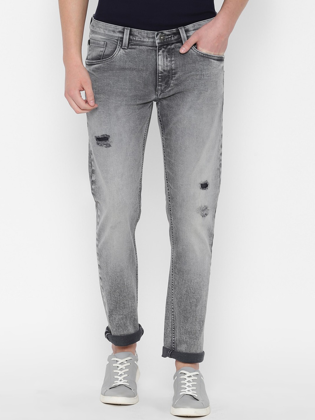 

Allen Solly Men Grey Skinny Fit Mid-Rise Mildly Distressed Stretchable Jeans