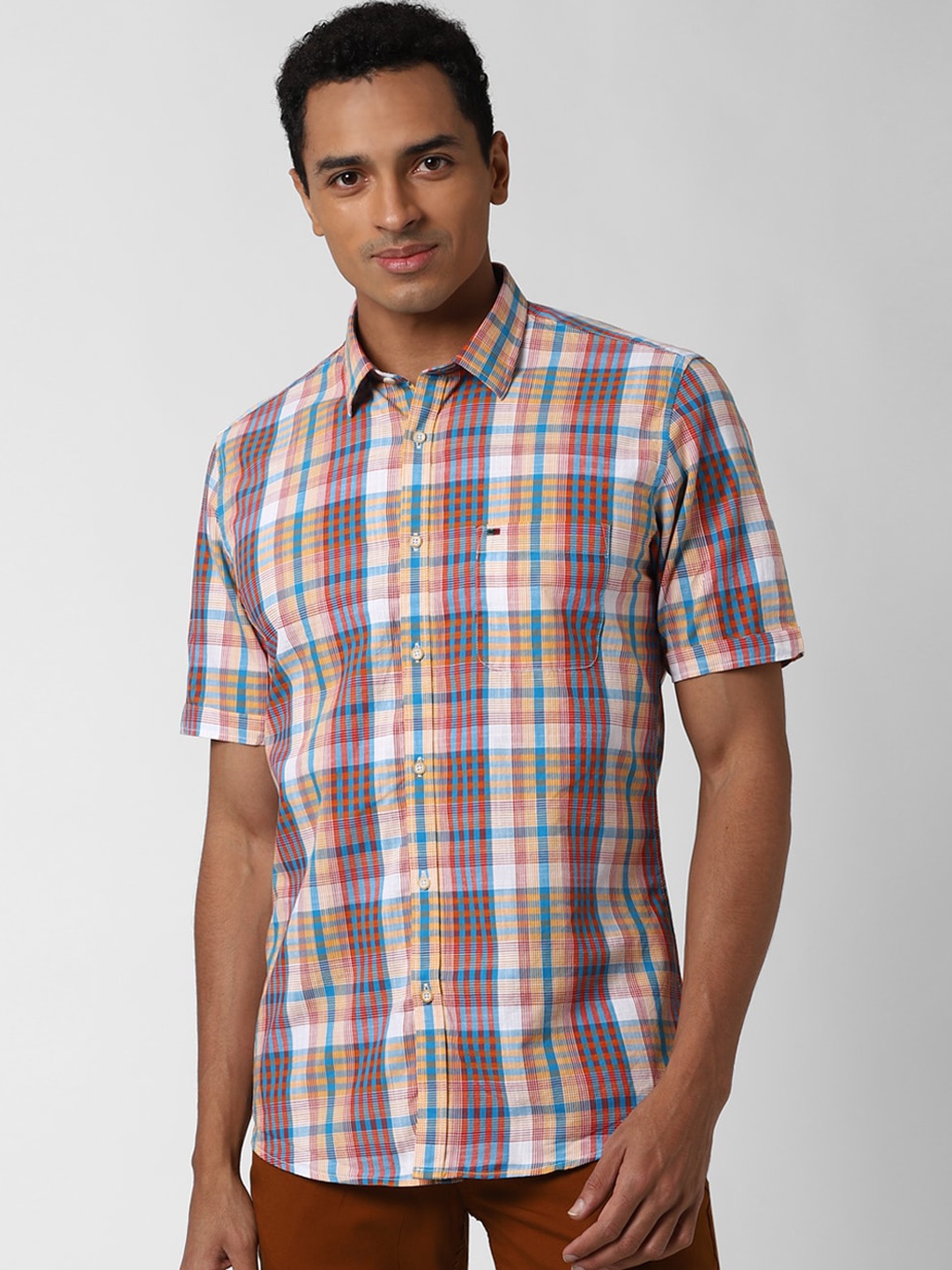 Peter England Casuals Men Multicoloured Slim Fit Checked Casual Shirt, Multi