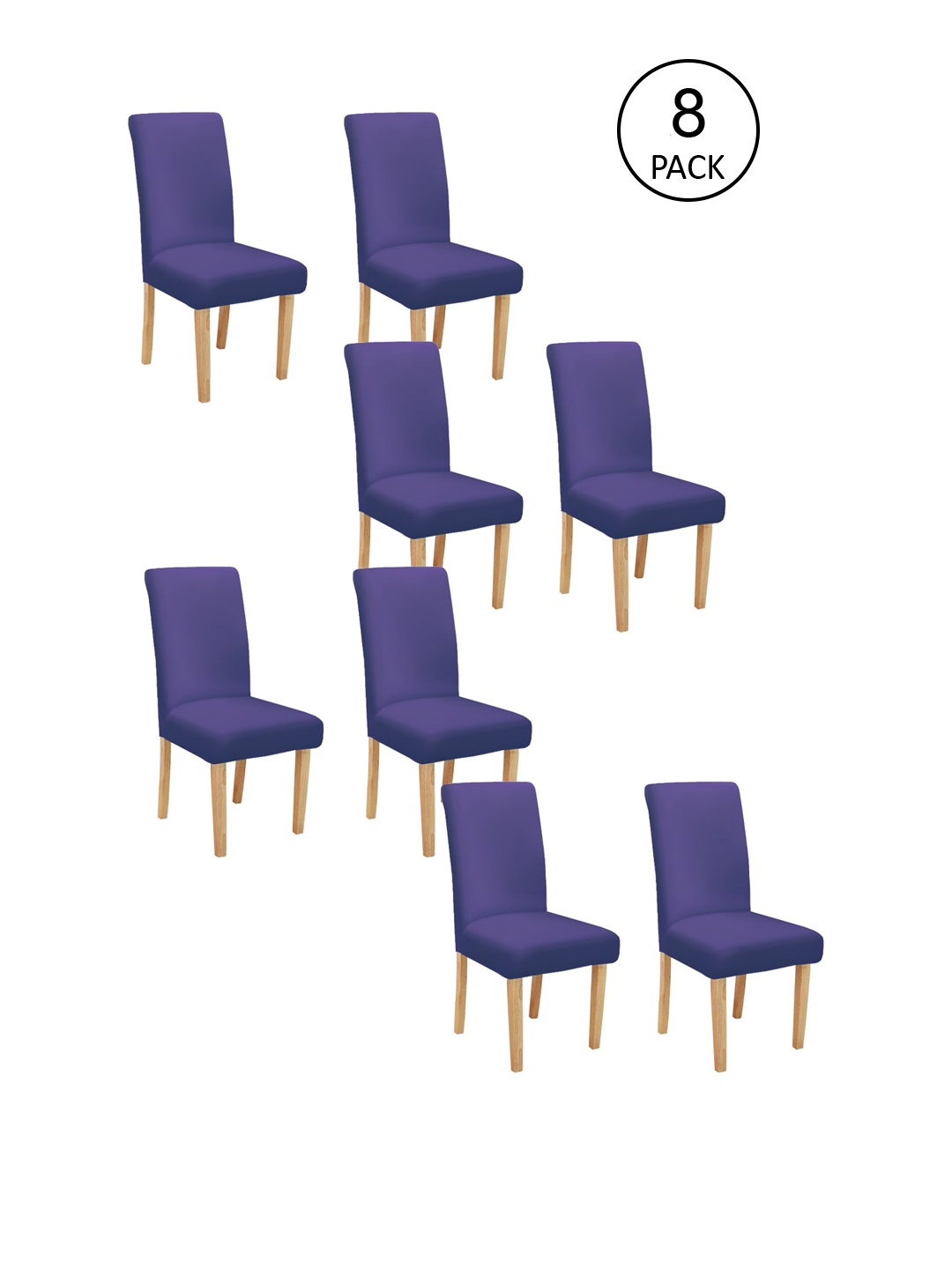 

Cortina Set Of 8 Purple Solid Chair Covers