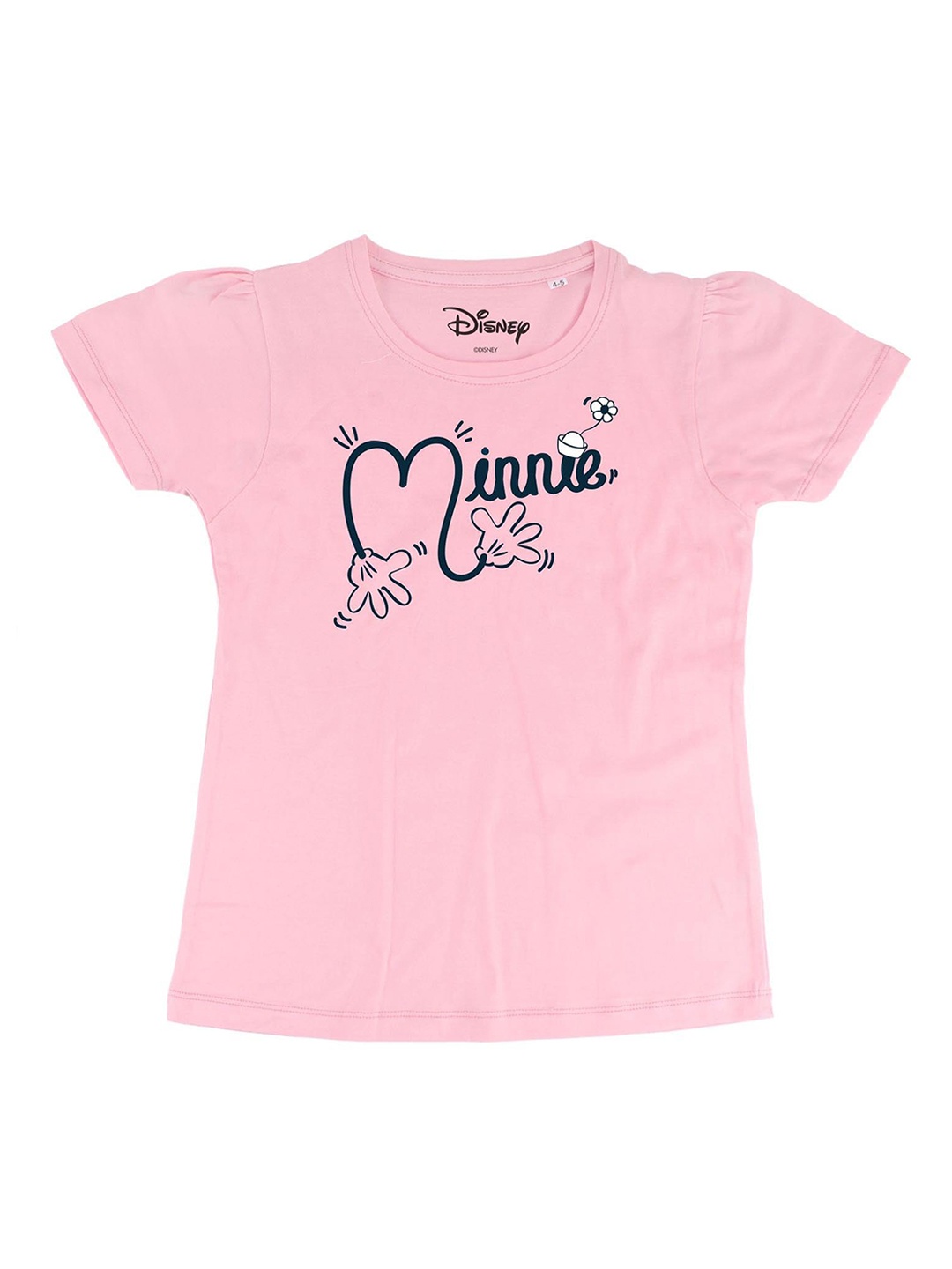 

Minnie Girls Pink Printed Round Neck T-shirt