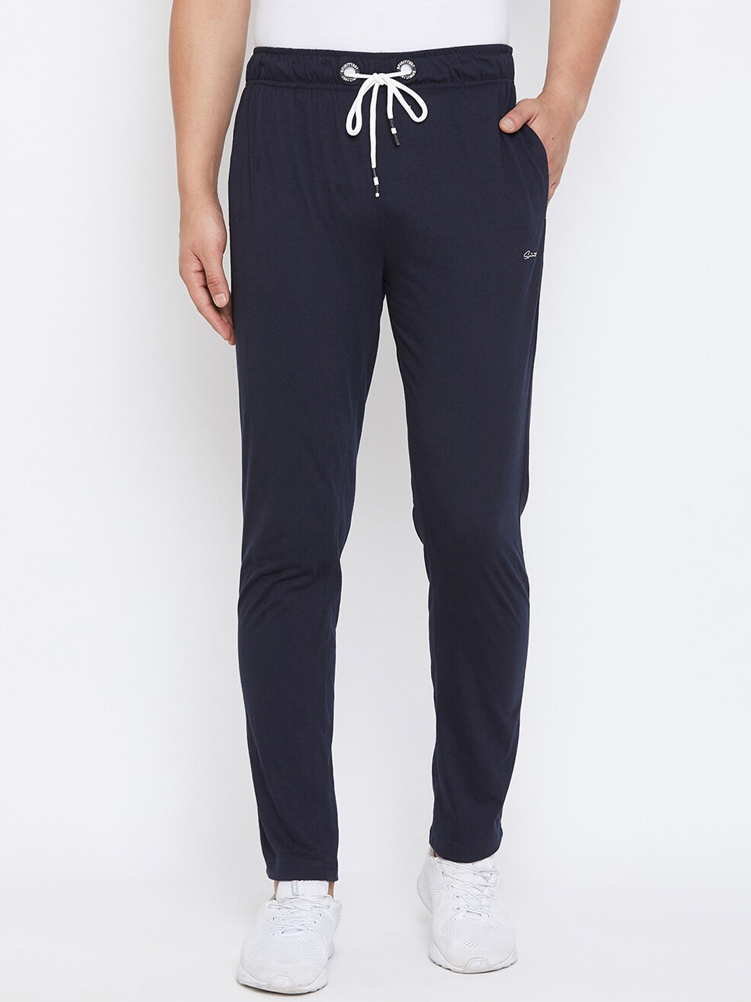

Spirit Men Navy Blue Solid Cotton Track Pants