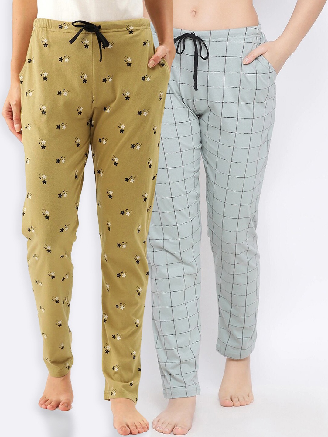 

Kanvin Women Pack of 2 Pure Cotton Lounge Pants, Grey