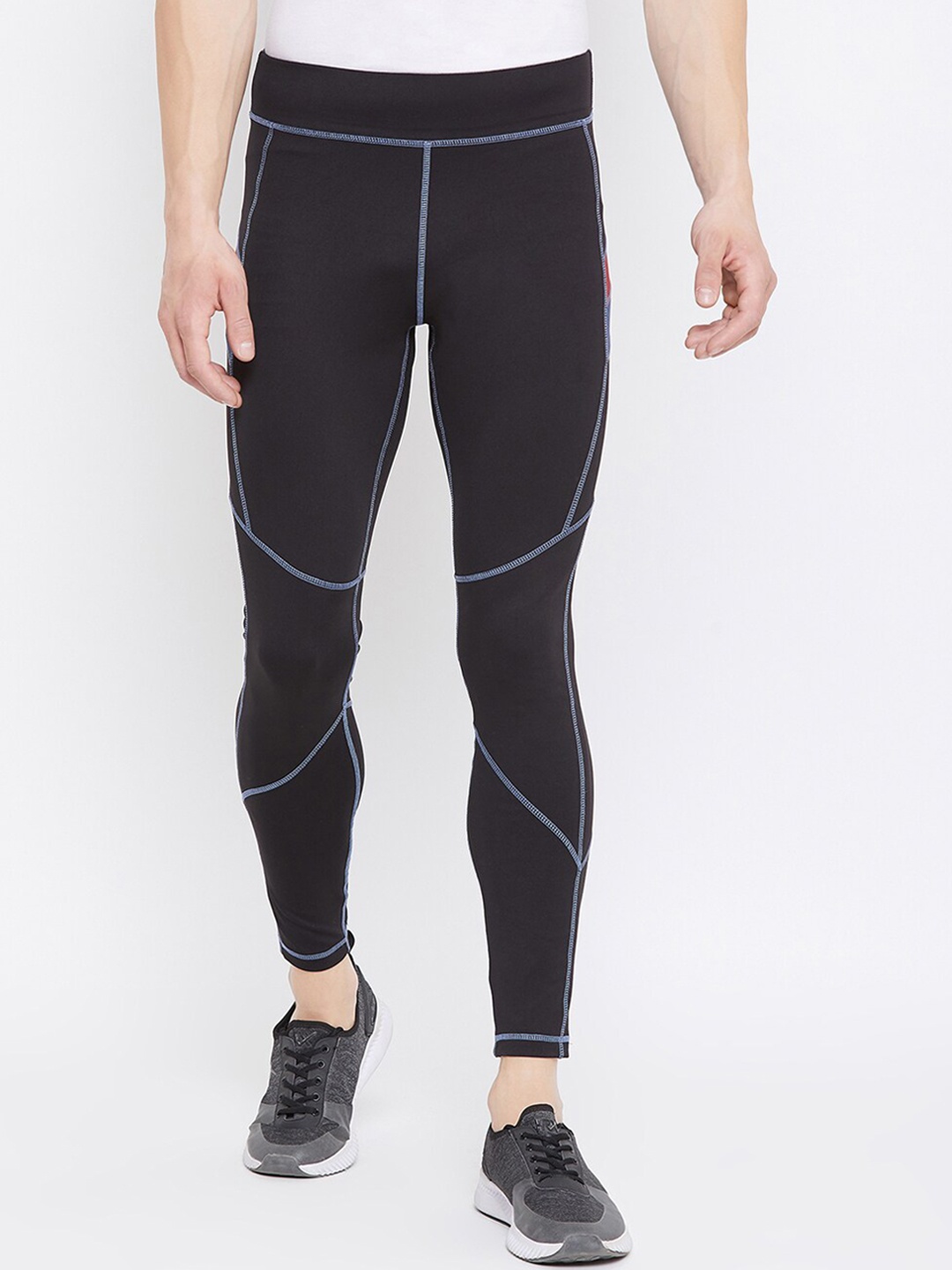 

JUMP USA Men Black Solid E-Dry Technology Active Wear Tights