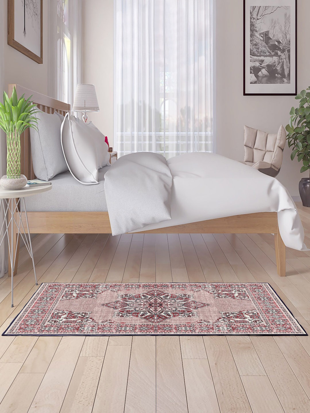 

Status Pink & Maroon Printed Rectangular Bed Runner