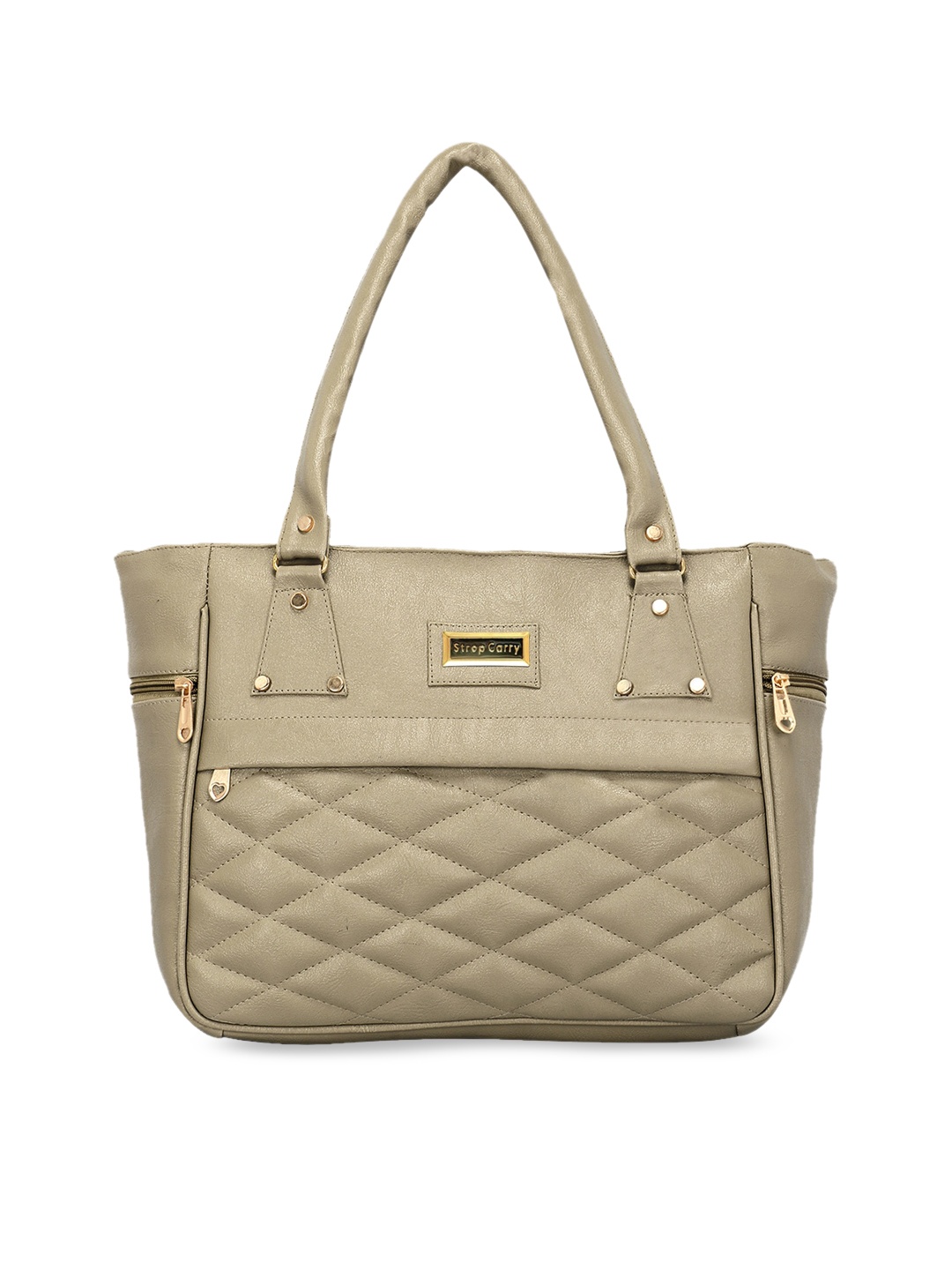 

Stropcarry Beige Solid Handheld Bag