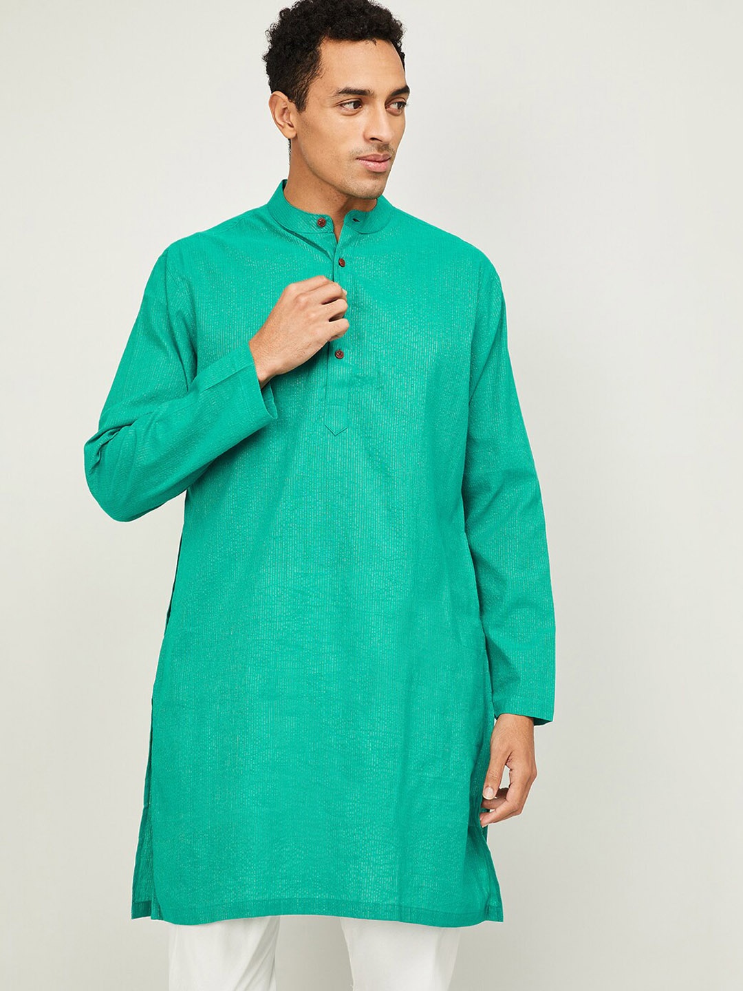 

Melange by Lifestyle Men Green Kurta