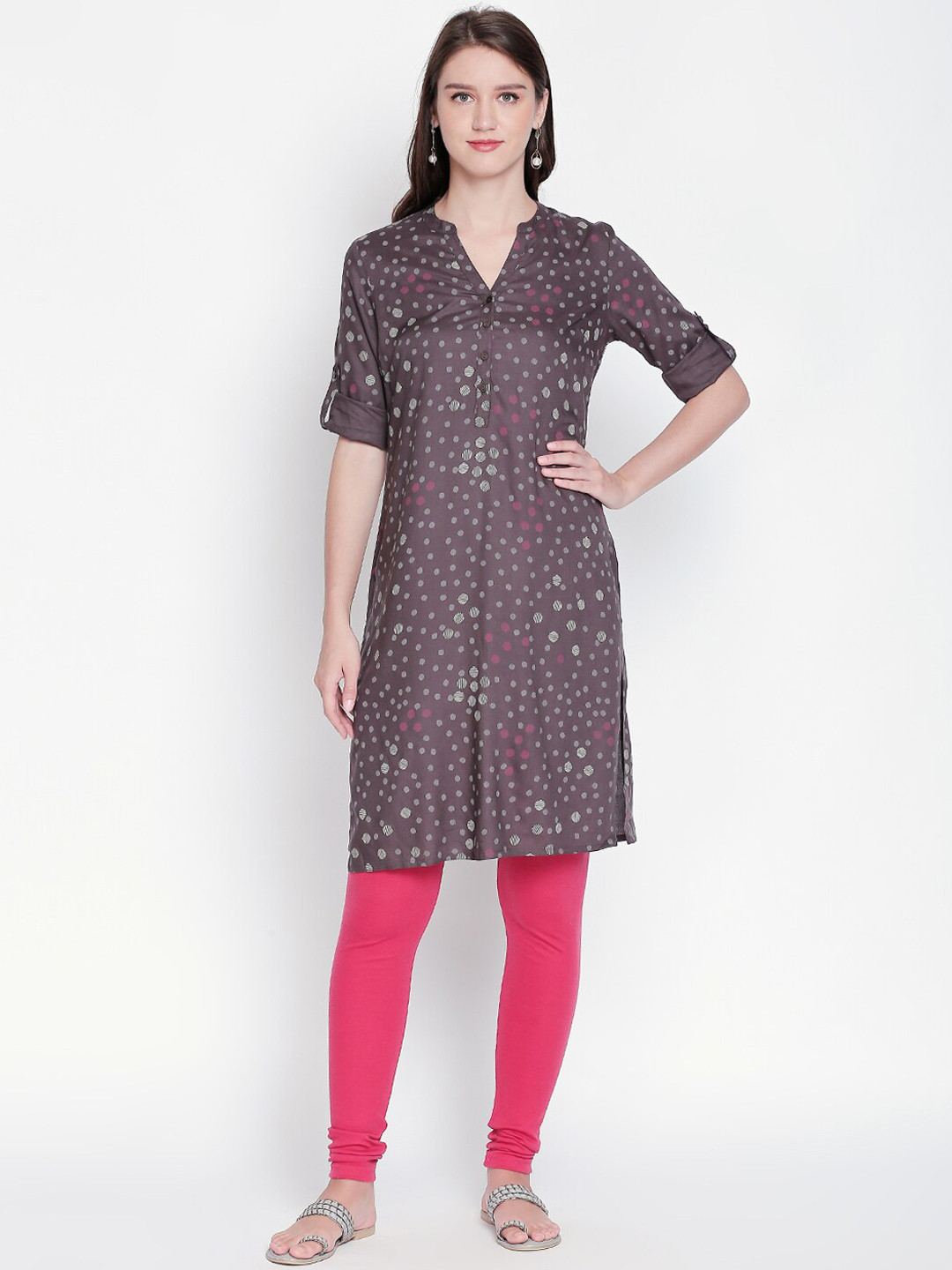 

RANGMANCH BY PANTALOONS Women Grey Printed Kurta