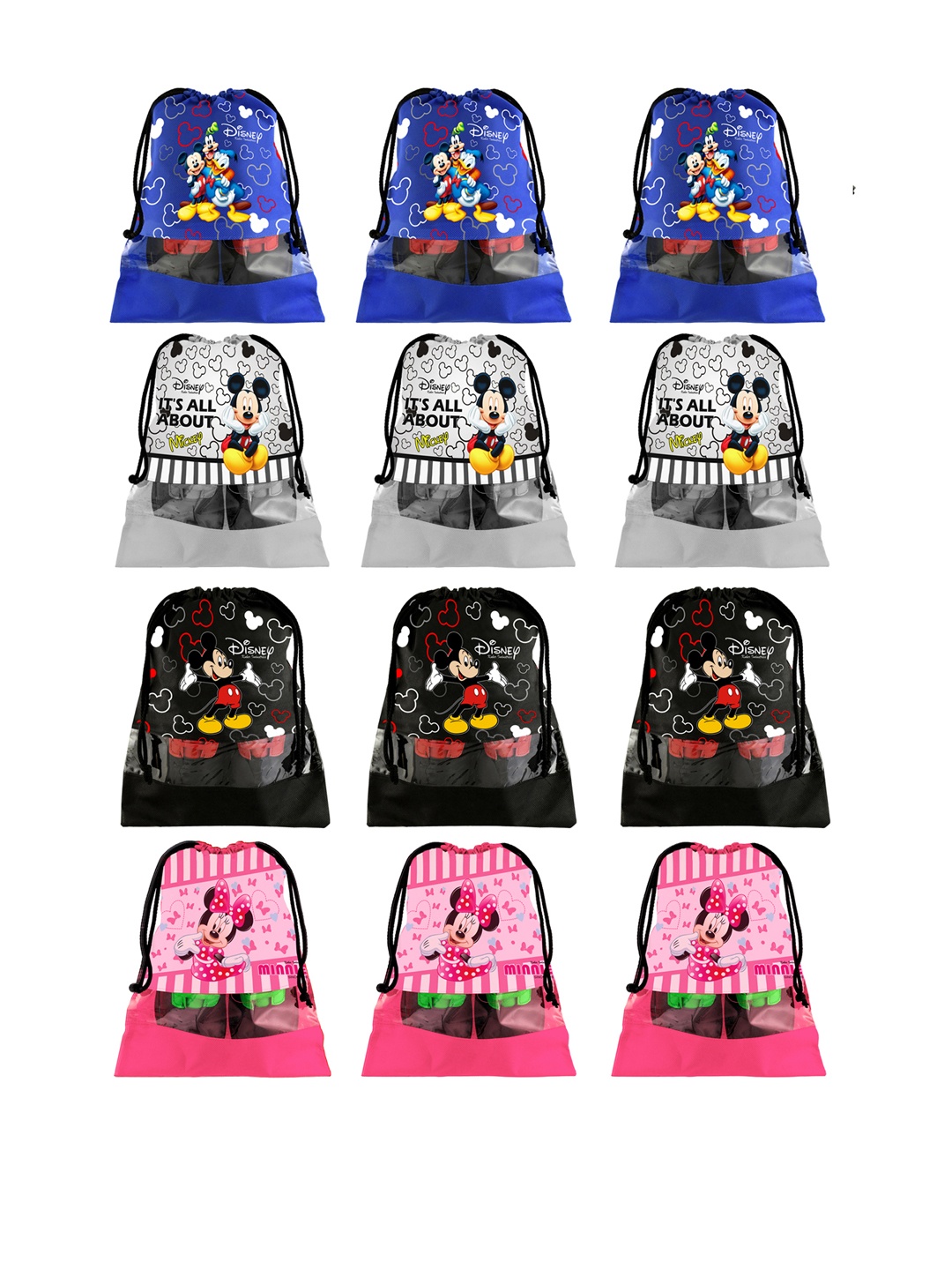 

Kuber Industries Set Of 12 Disney Printed Dust-Proof Shoe Organisers, Black