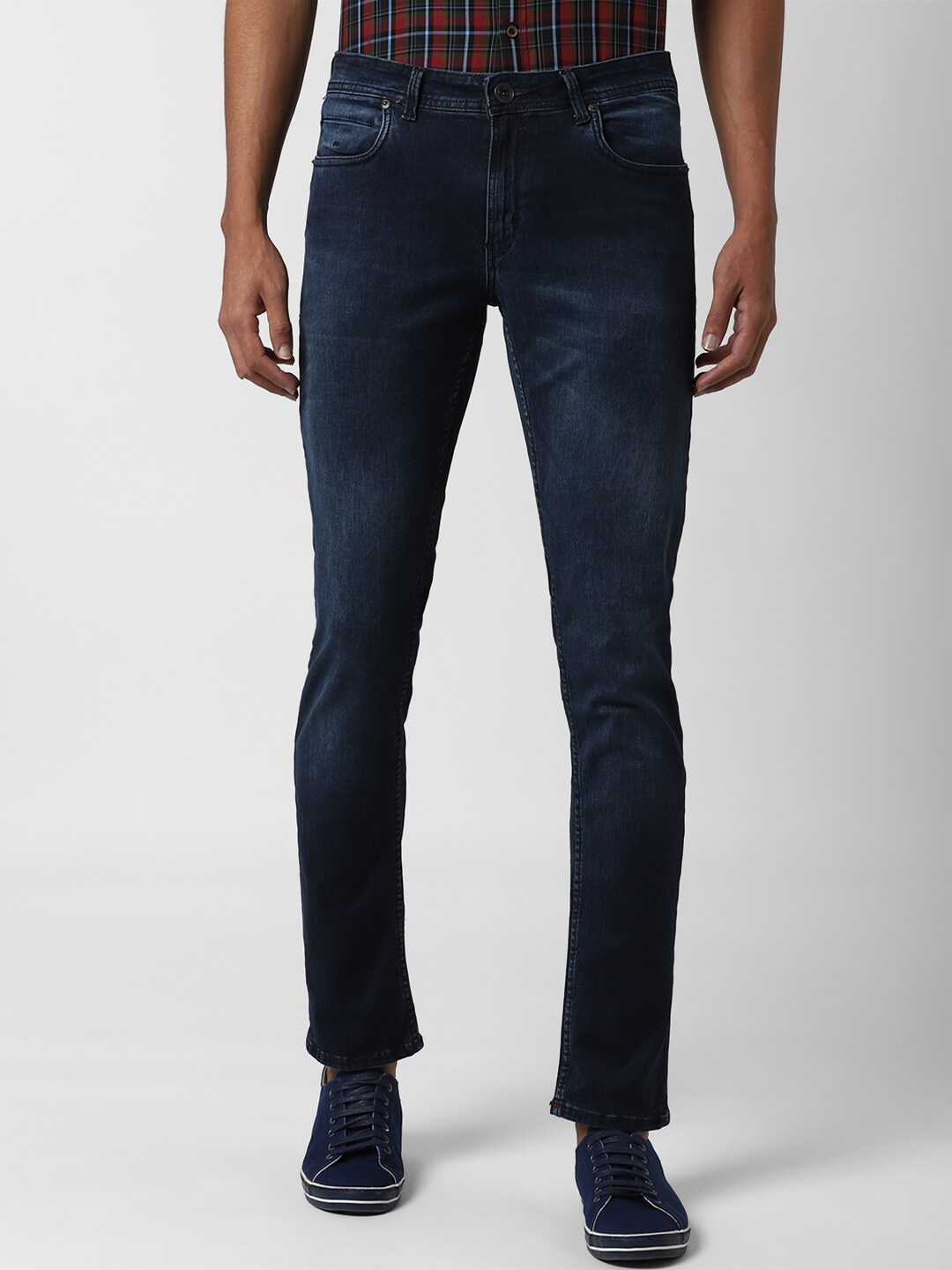 

Peter England Casuals Men Navy Blue Washed Slim Fit Mid-Rise Clean Look Jeans