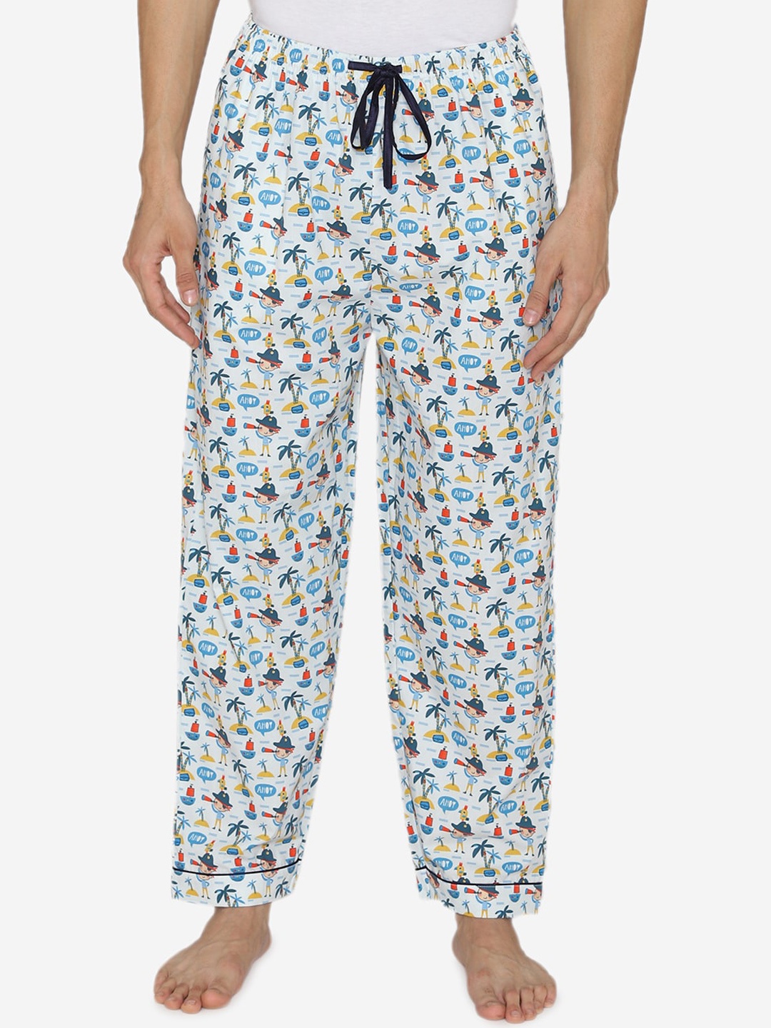 

Fluffalump Men White Printed Lounge Pant