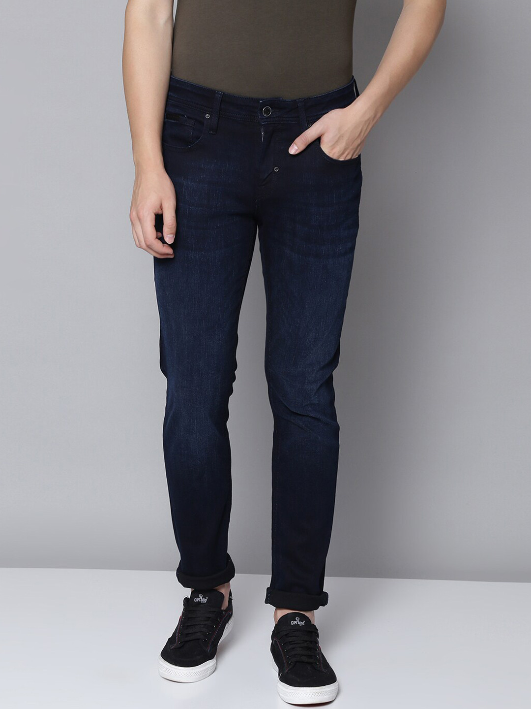 

Antony Morato Men Navy Blue Solid Tapered Fit Mid-Rise Stretchable Jeans