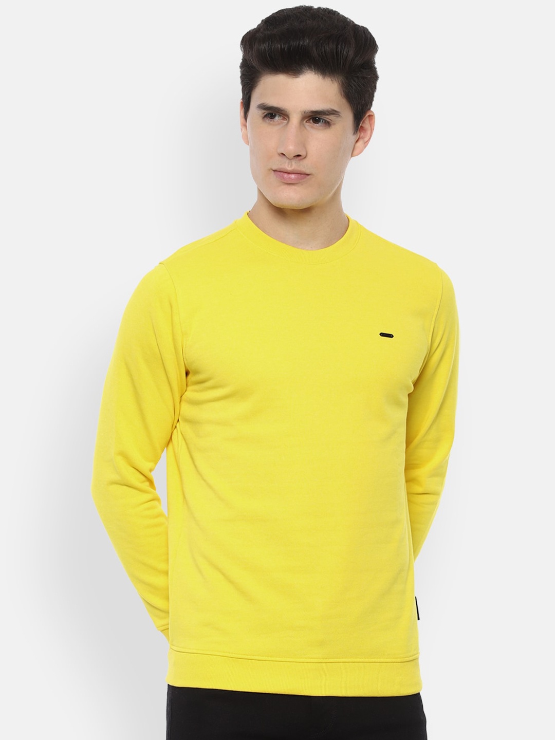 

Van Heusen Sport Men Yellow Solid Sweatshirt