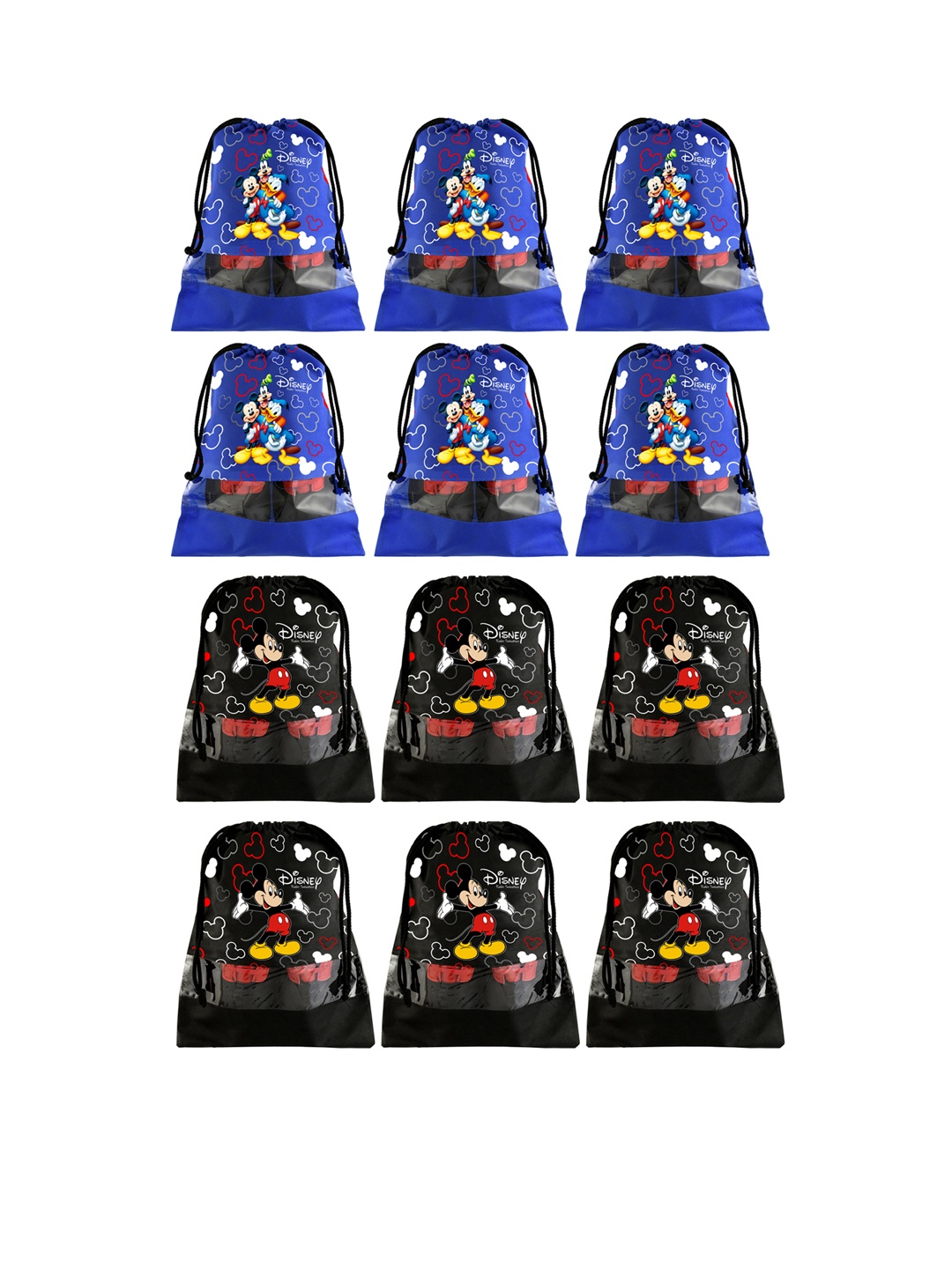 

Kuber Industries Set Of 12 Black & Blue Disney Printed Shoe Organisers