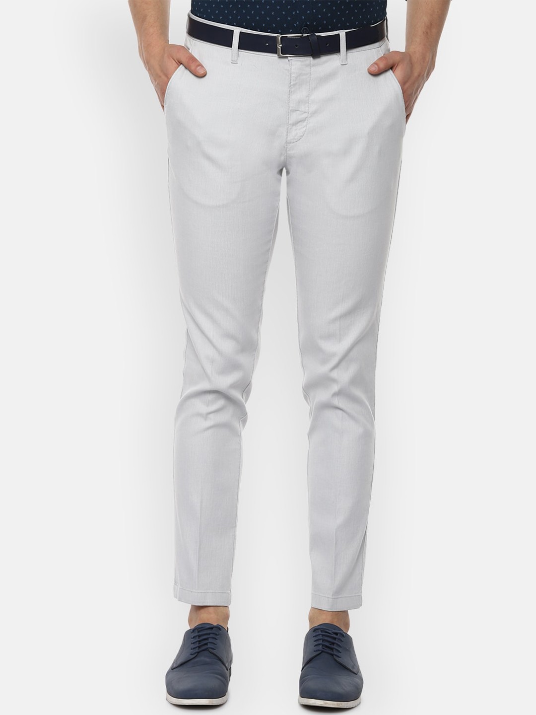 

Louis Philippe Sport Men Grey Slim Fit Striped Regular Trousers