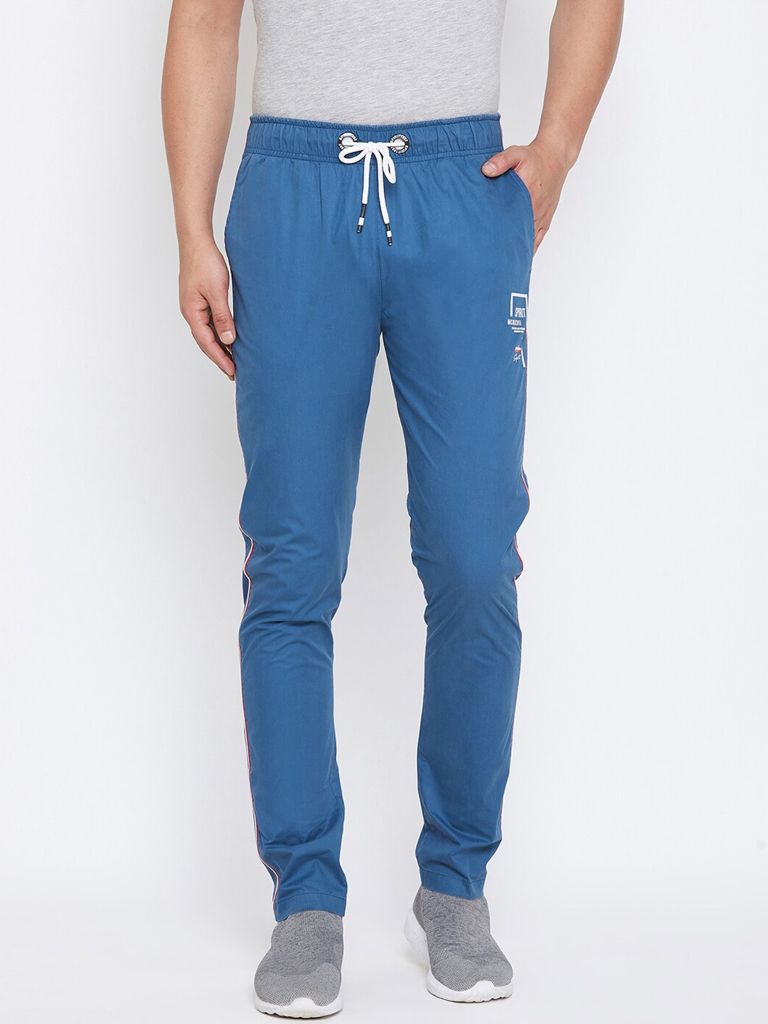 

Spirit Men Blue Solid Cotton Track Pants