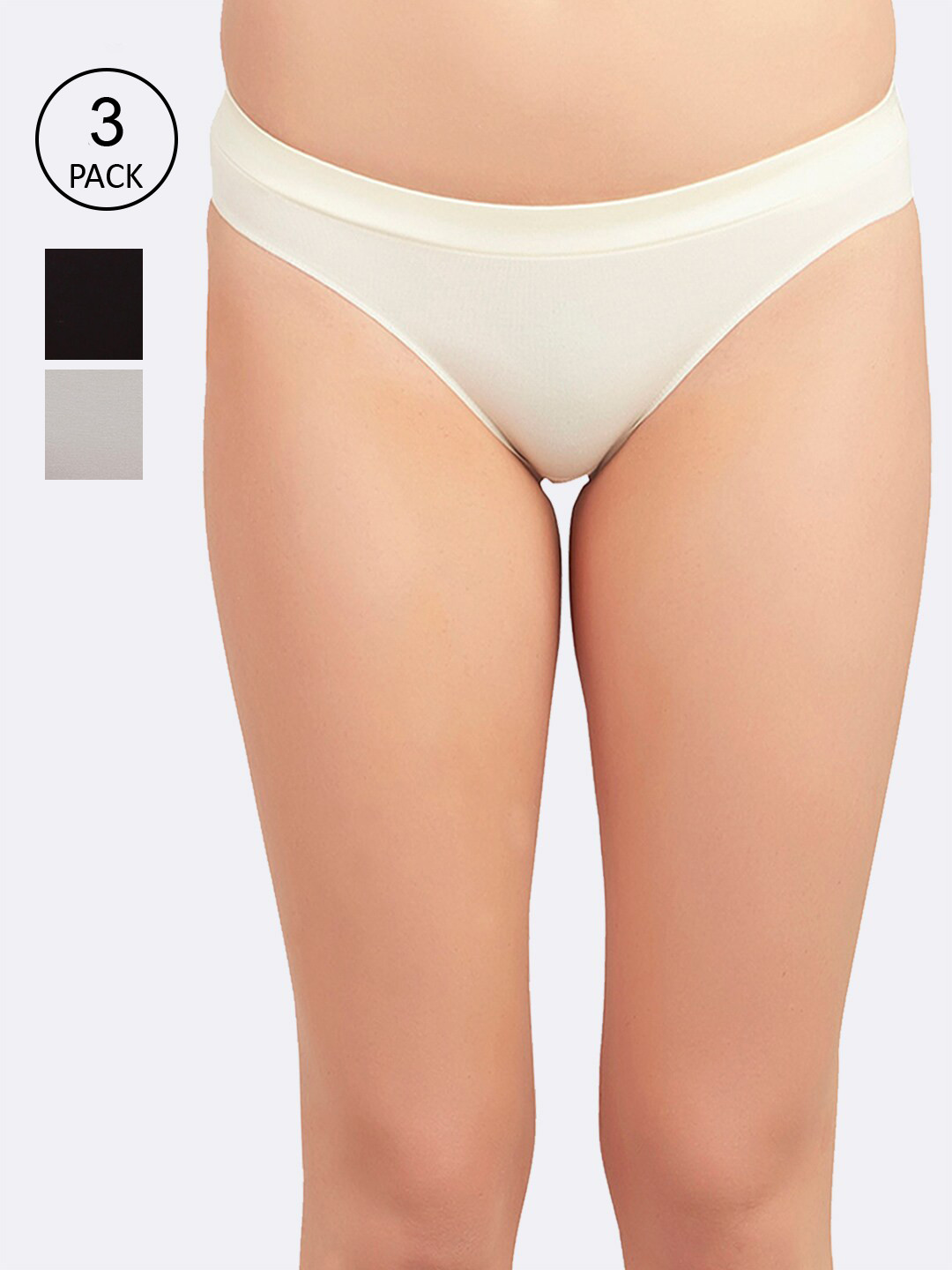 

Soie Women Pack of 3 Multicoloured Solid Cotton Briefs COMBO-4-CP-1103PACK 1, Multi