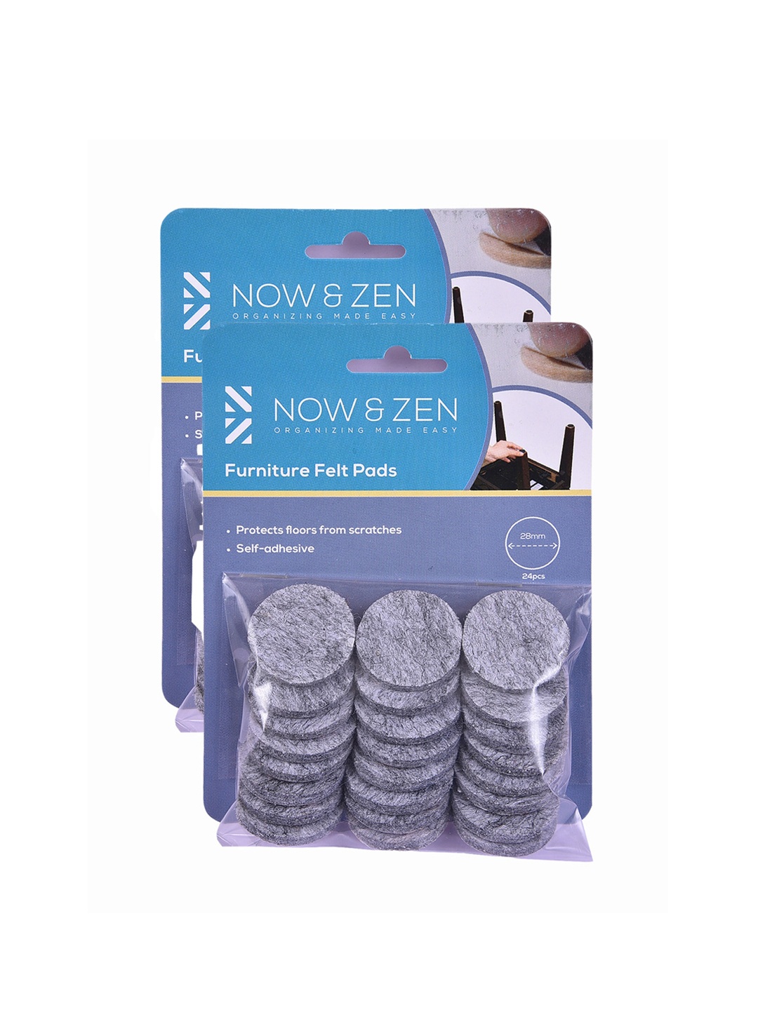

NOW & ZEN Set Of 48 Grey Solid Furniture Felt Pads