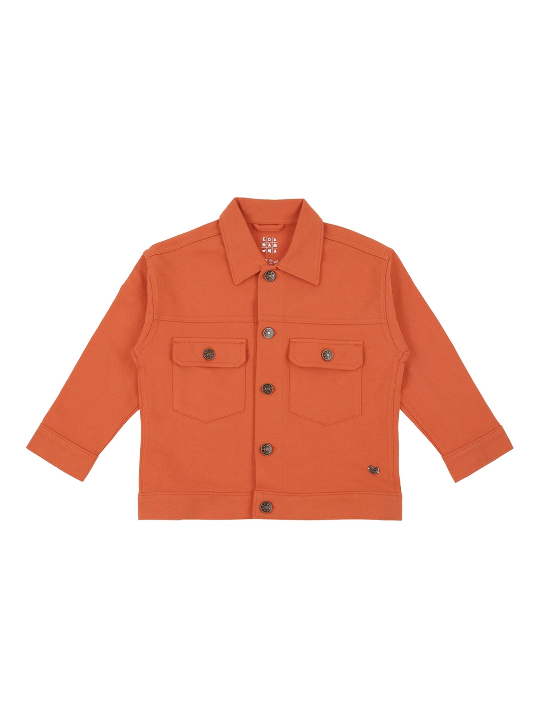 

Ed-a-Mamma Girls Orange Solid Cotton Tailored Jacket