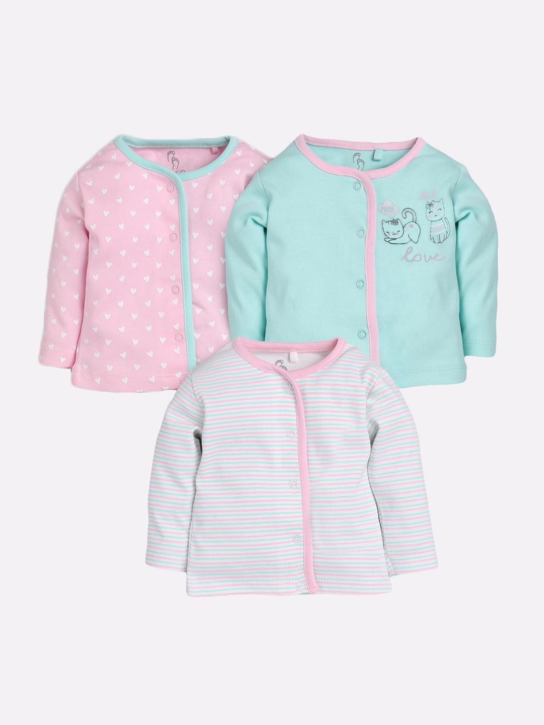 BABY GO Kids Pack Of 3 Printed Jhablas GOBS20-2496, Pink