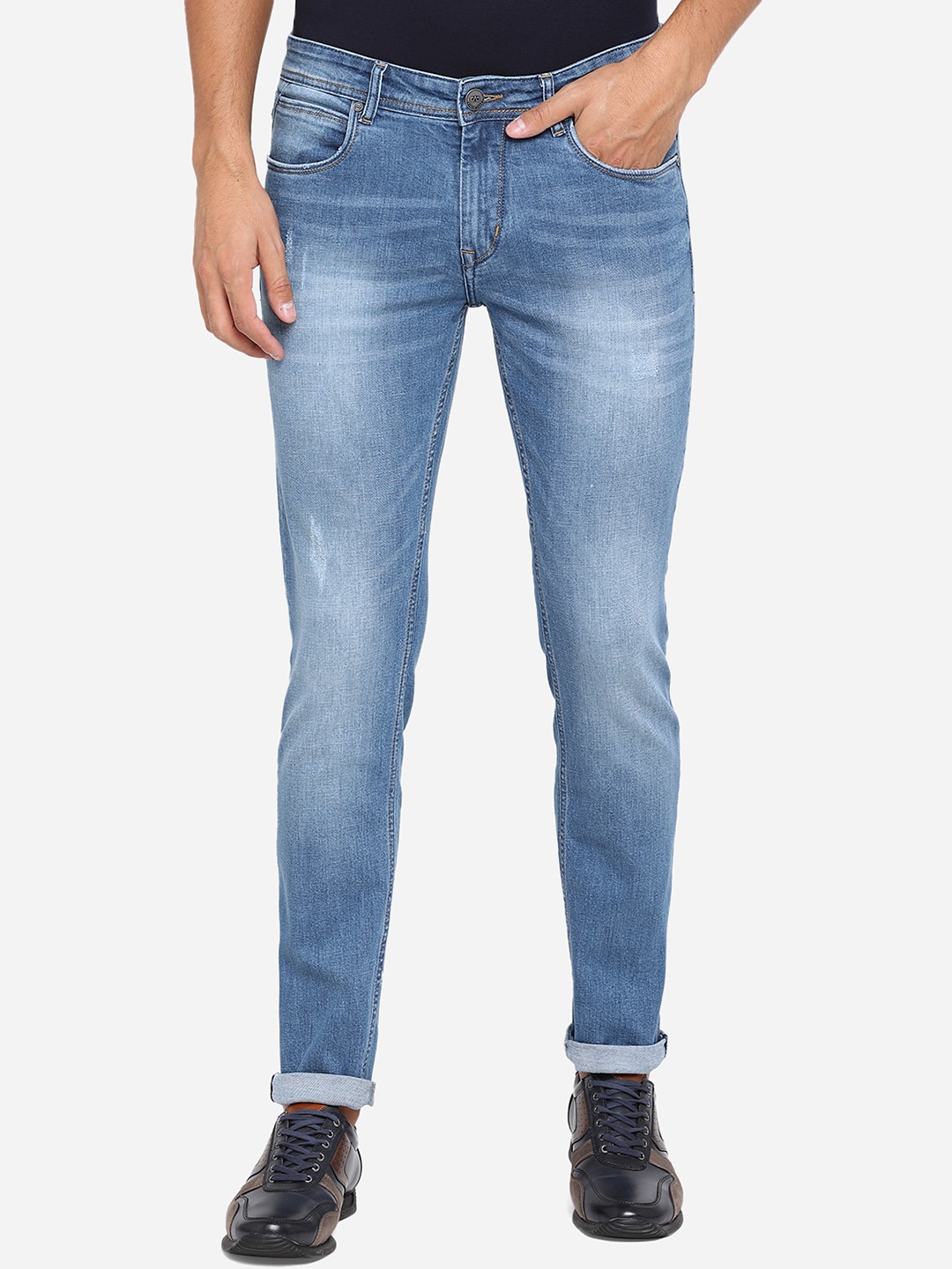 

JADE BLUE Men Blue Slim Fit Mid-Rise Clean Look Stretchable Jeans
