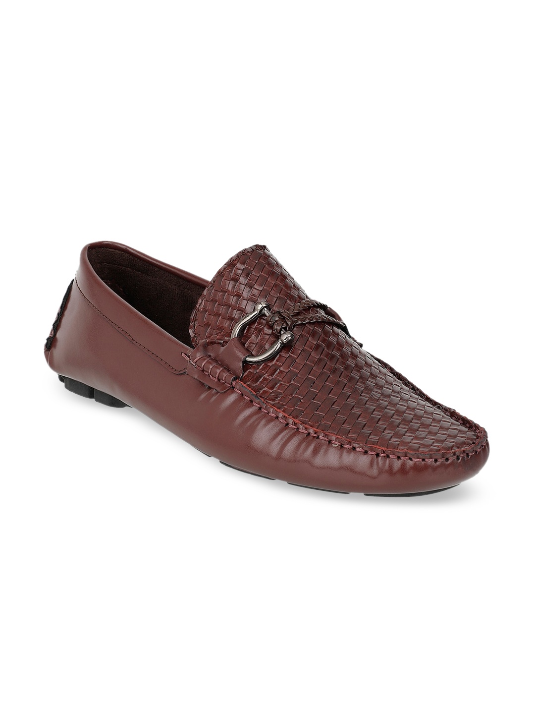 

Carlton London Men Brown Woven Design Loafers Casual Shoes