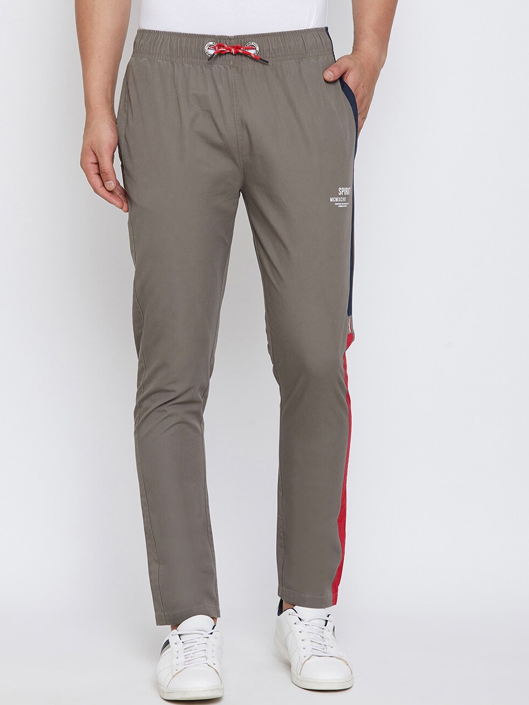 

Spirit Men Taupe Solid Cotton Track Pants