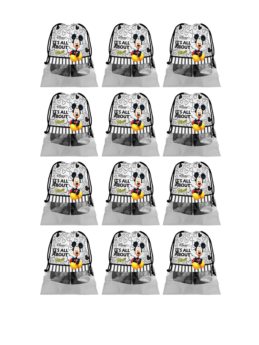 

Kuber Industries Set Of 12 Grey & Black Disney Printed Dust-Proof Shoe Organisers